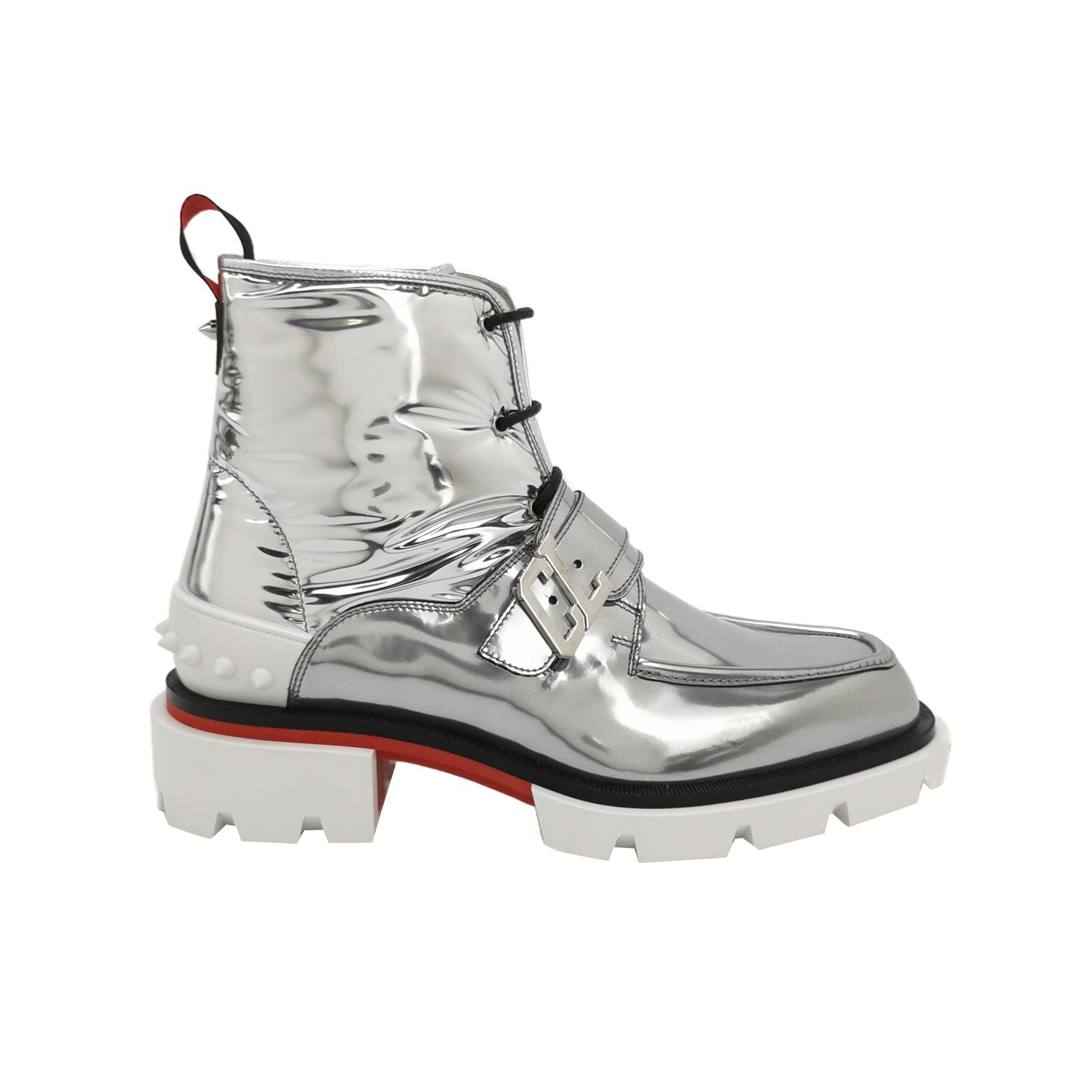 Christian Louboutin Christian Louboutin Silver Studded Buckle Boots 40 Size US 7 / EU 40 - 2 Thumbnail