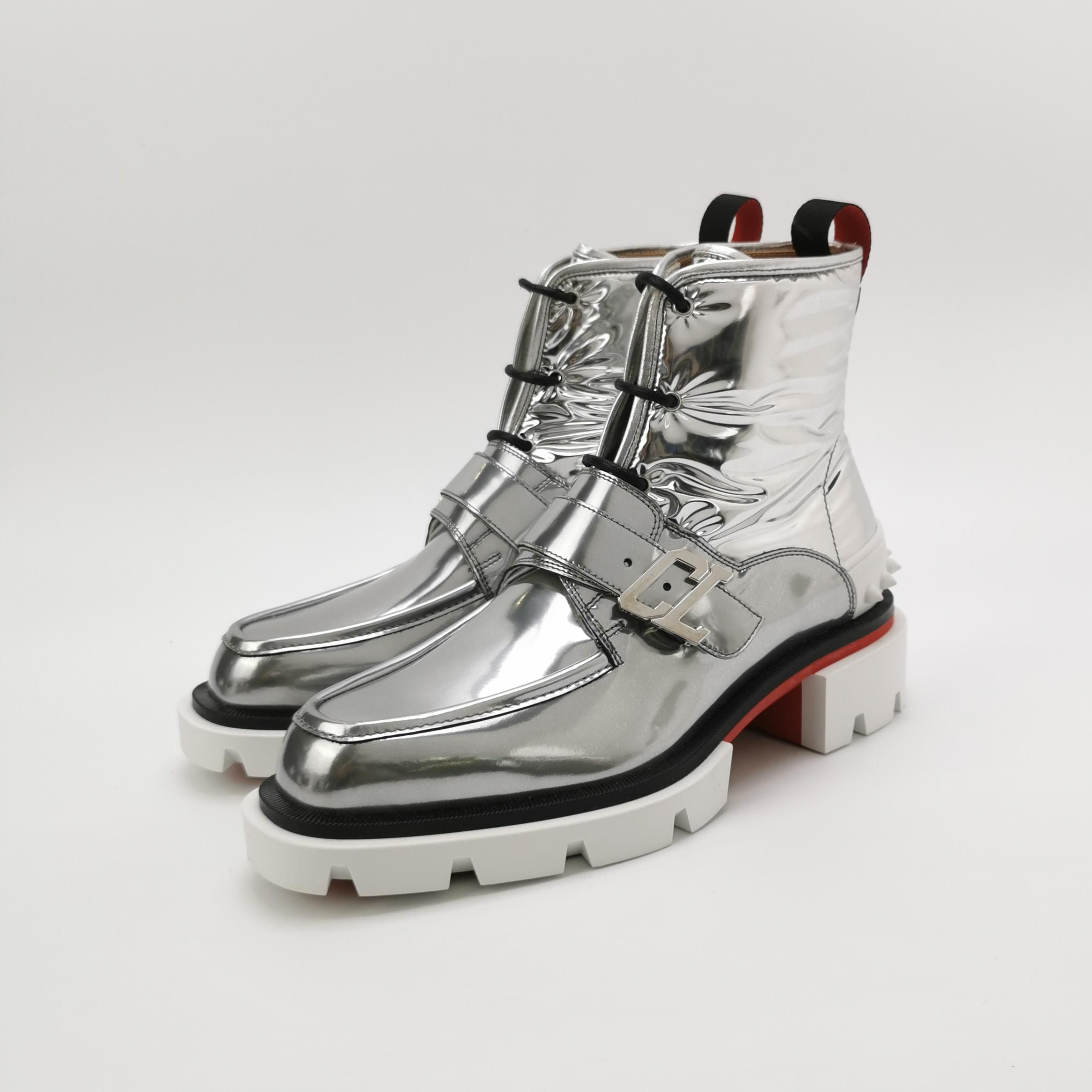 Christian Louboutin Christian Louboutin Silver Metallic Spike Boots EU 39.5 Size US 6 / EU 39 - 3 Thumbnail