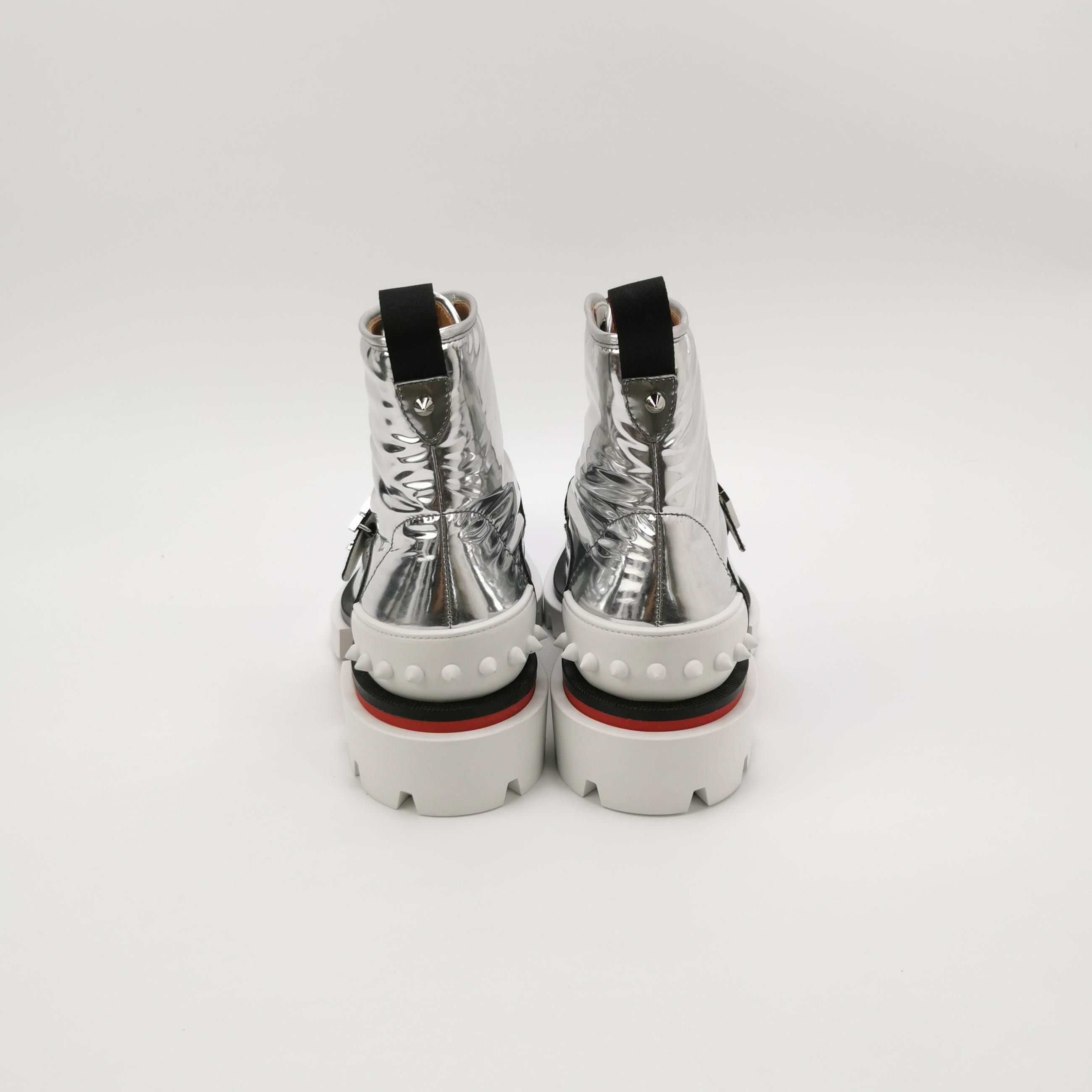 Christian Louboutin Christian Louboutin Silver Metallic Spike Boots EU 39.5 Size US 6 / EU 39 - 5 Thumbnail