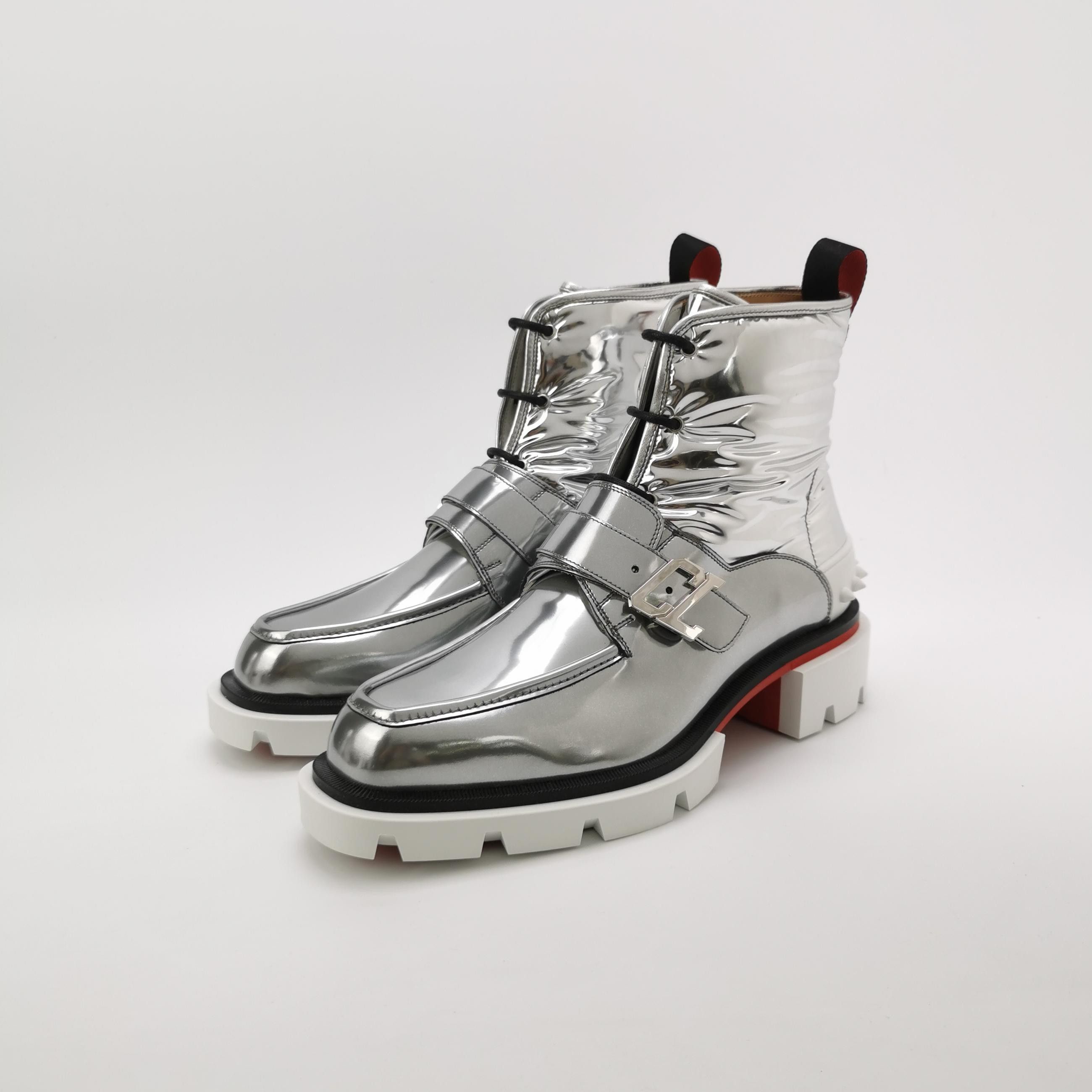 Christian Louboutin Christian Louboutin Metallic Spiked Buckle Boots 41 Size US 8 / EU 41 - 3 Thumbnail