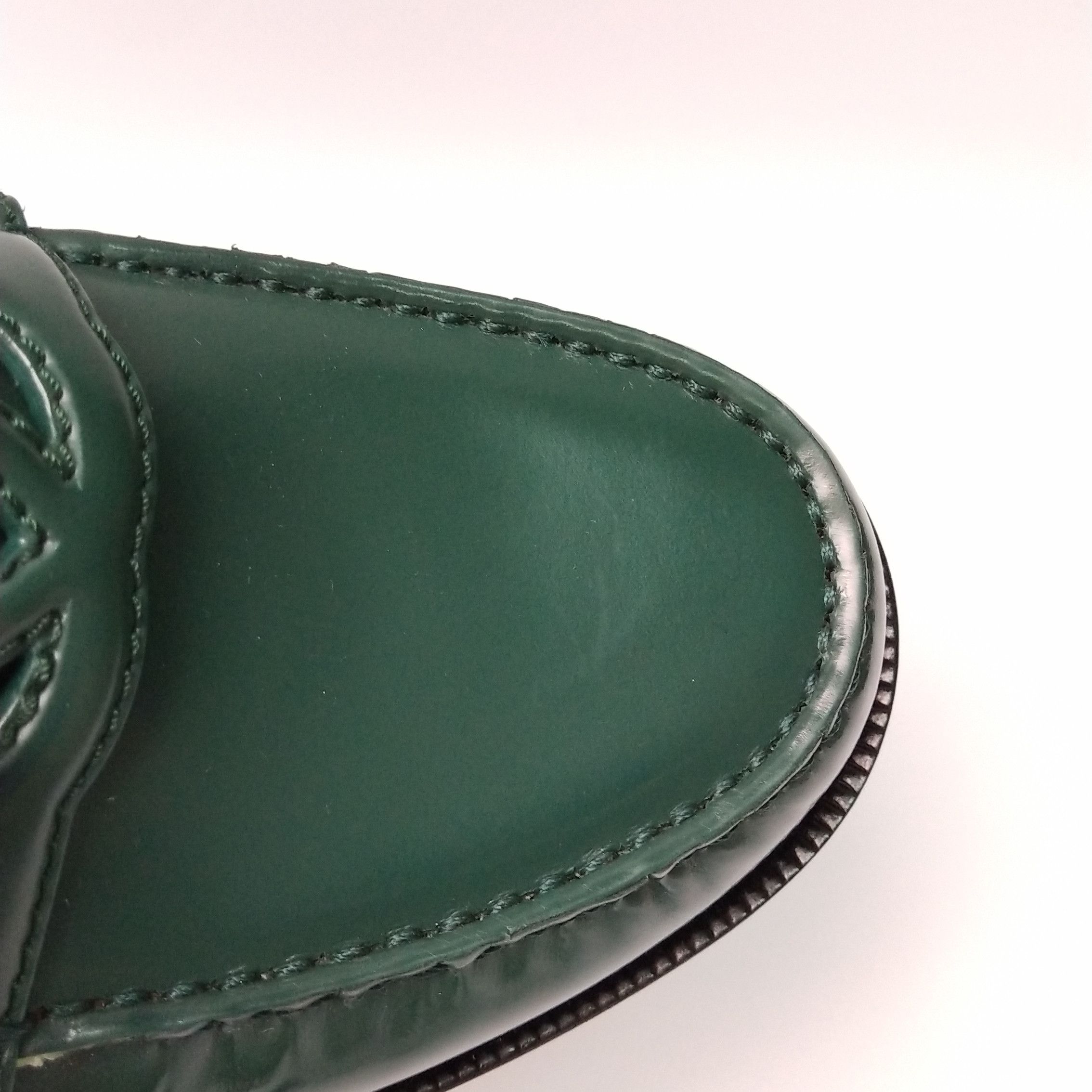 Gucci Gucci Interlocking G Green Leather Loafers 39.5 Size US 6 / EU 39 - 12 Thumbnail