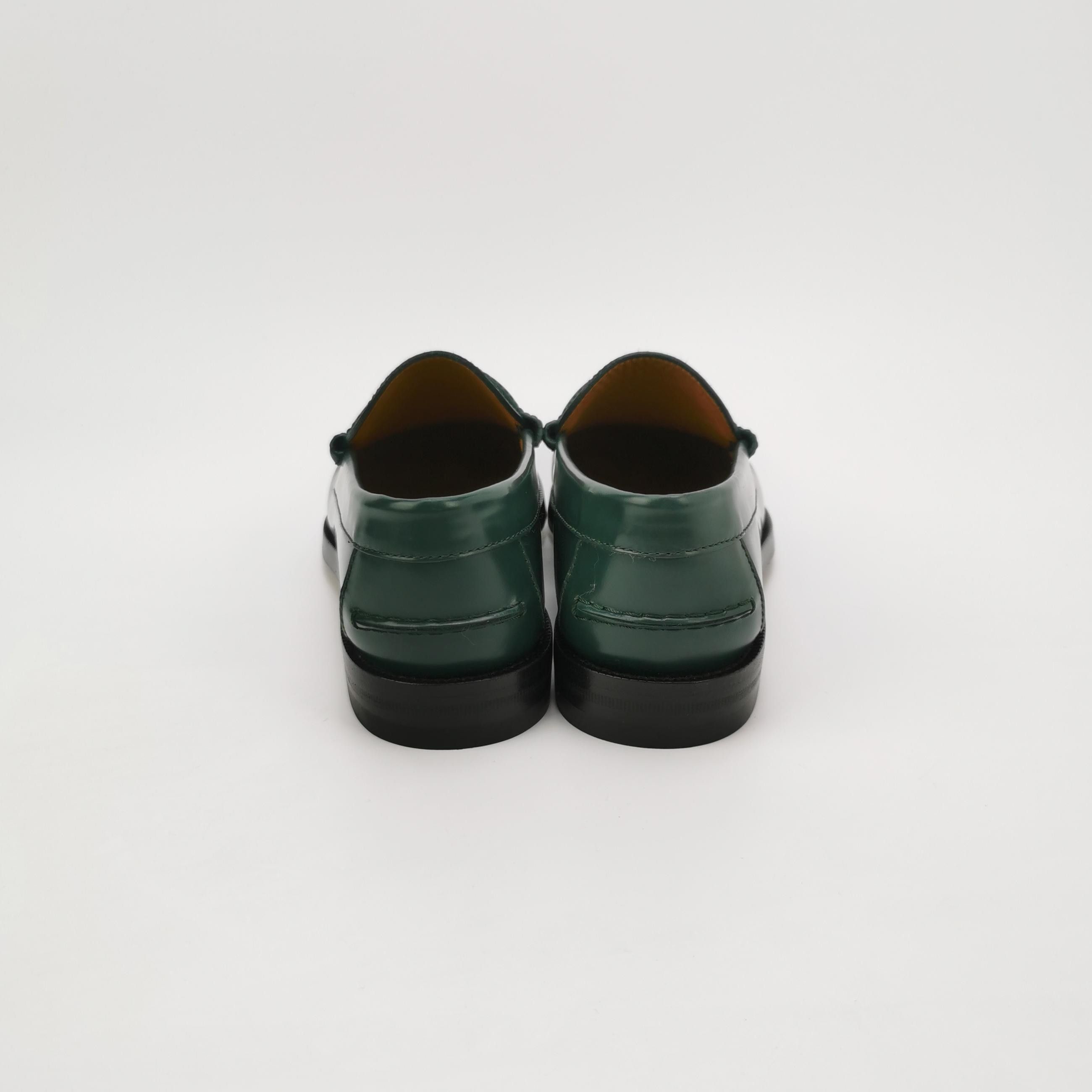 Gucci Gucci Interlocking G Green Leather Loafers 39.5 Size US 6 / EU 39 - 5 Thumbnail