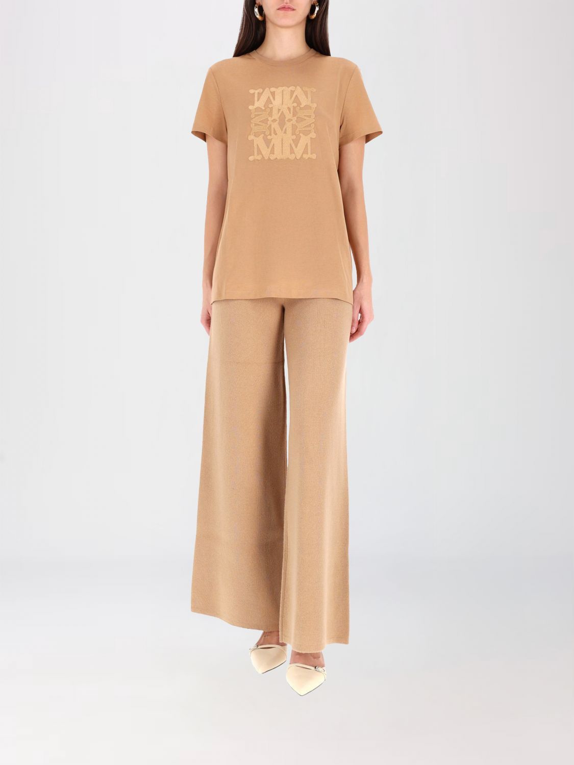 Max Mara Max Mara T-Shirt Woman Beige Size XS / US 0-2 / IT 36-38 - 2 Thumbnail