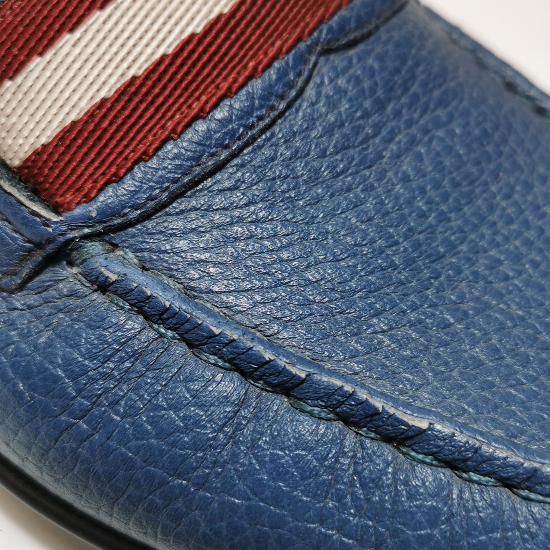 Bally Bally Grained Leather Striped Loafers 38.5 Size US 8.5 / IT 38.5 - 8 Thumbnail