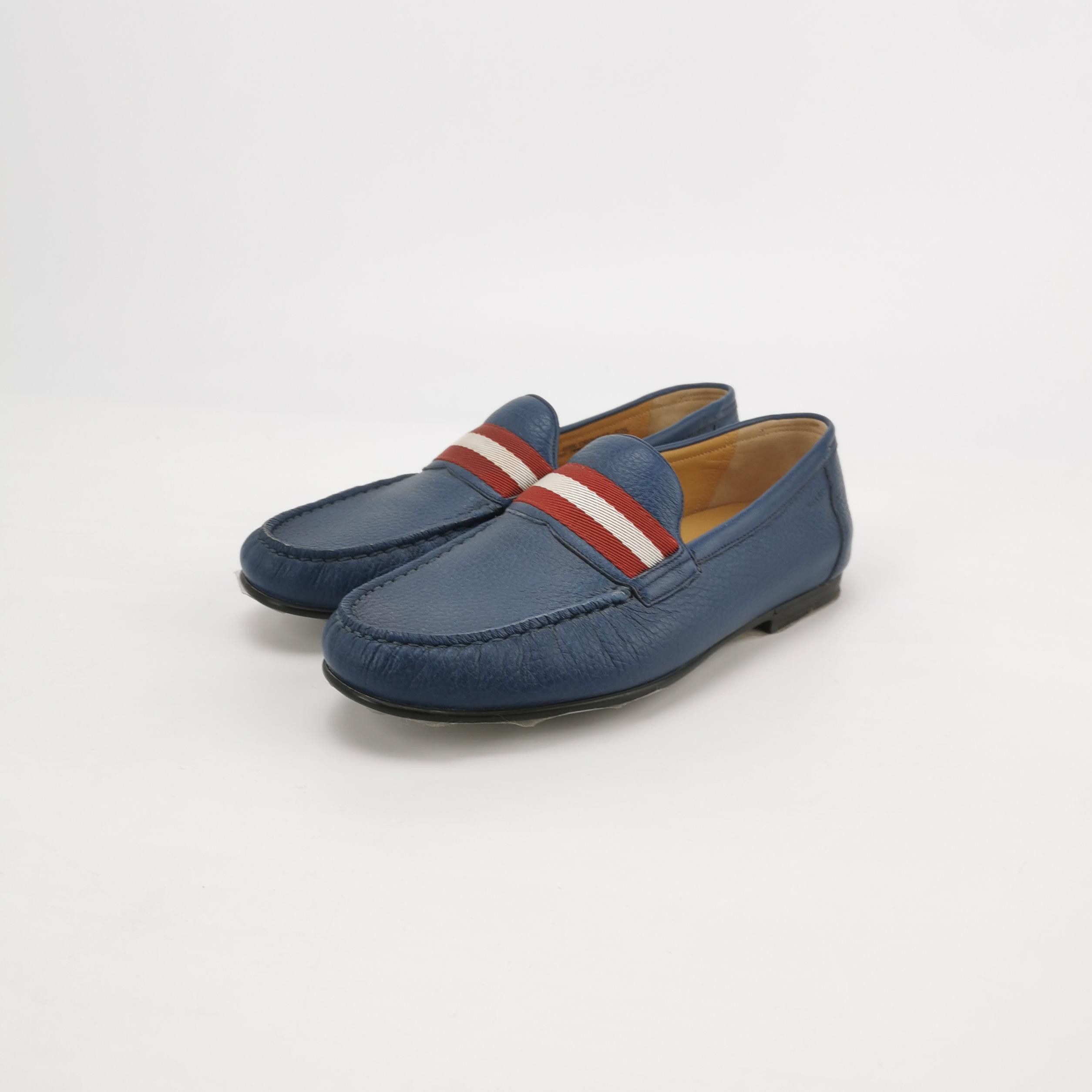 Bally Bally Grained Leather Striped Loafers 38.5 Size US 8.5 / IT 38.5 - 3 Thumbnail