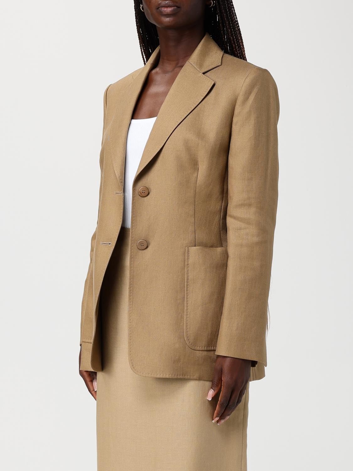 Max Mara Max Mara Jacket Woman Beige Size S / US 4 / IT 40 - 4 Thumbnail