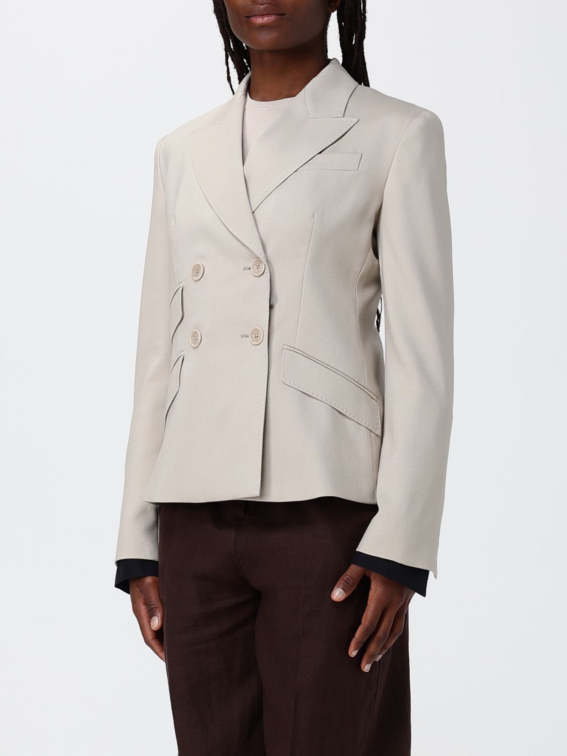 Max Mara Max Mara Jacket Woman Beige Size XS / US 0-2 / IT 36-38 - 4 Thumbnail
