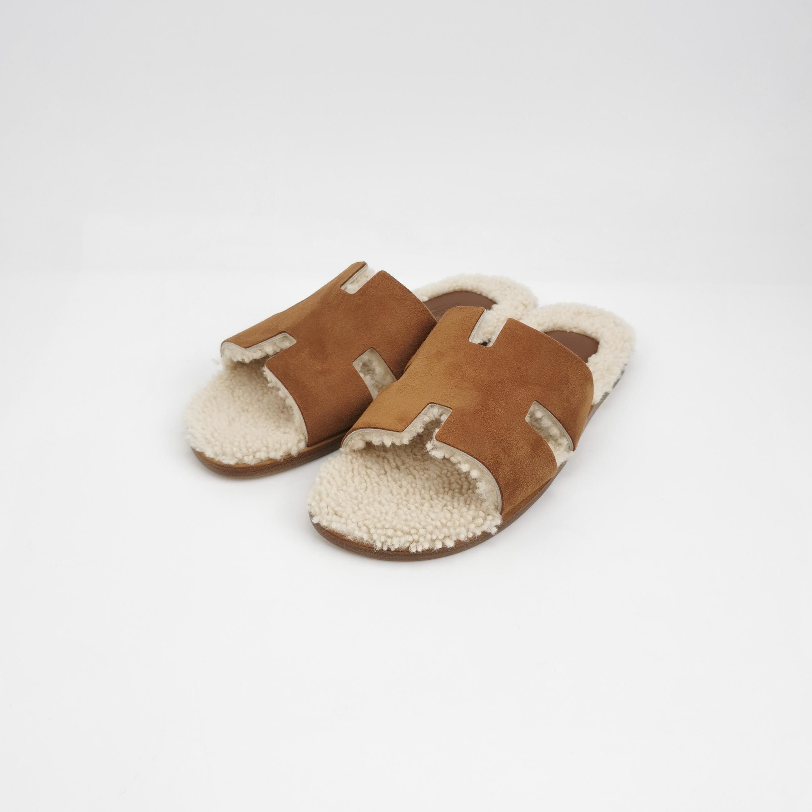 Hermes Hermes Shearling Izmir Suede Sandals EU 42.5 Size US 9 / EU 42 - 3 Thumbnail
