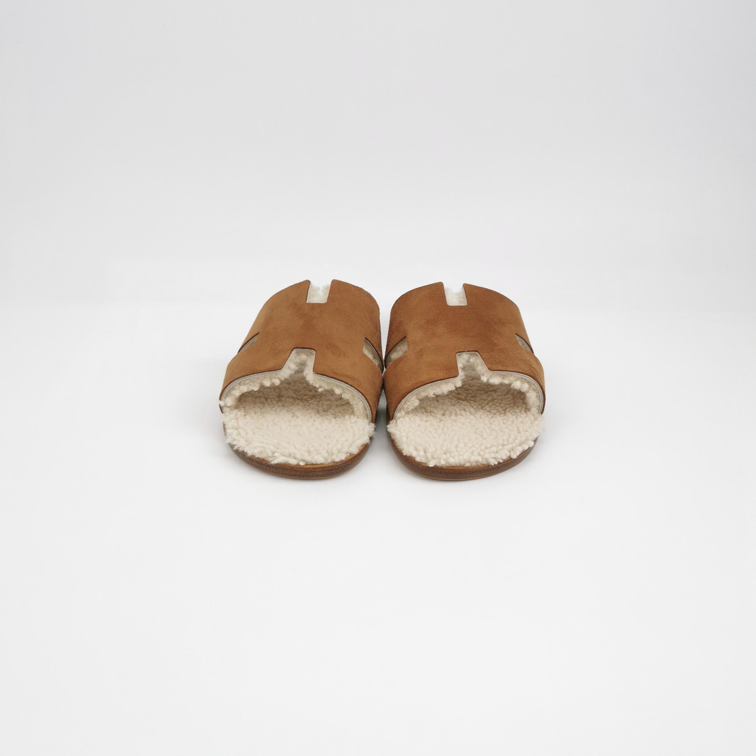 Hermes Hermes Shearling Izmir Suede Sandals EU 42.5 Size US 9 / EU 42 - 4 Thumbnail