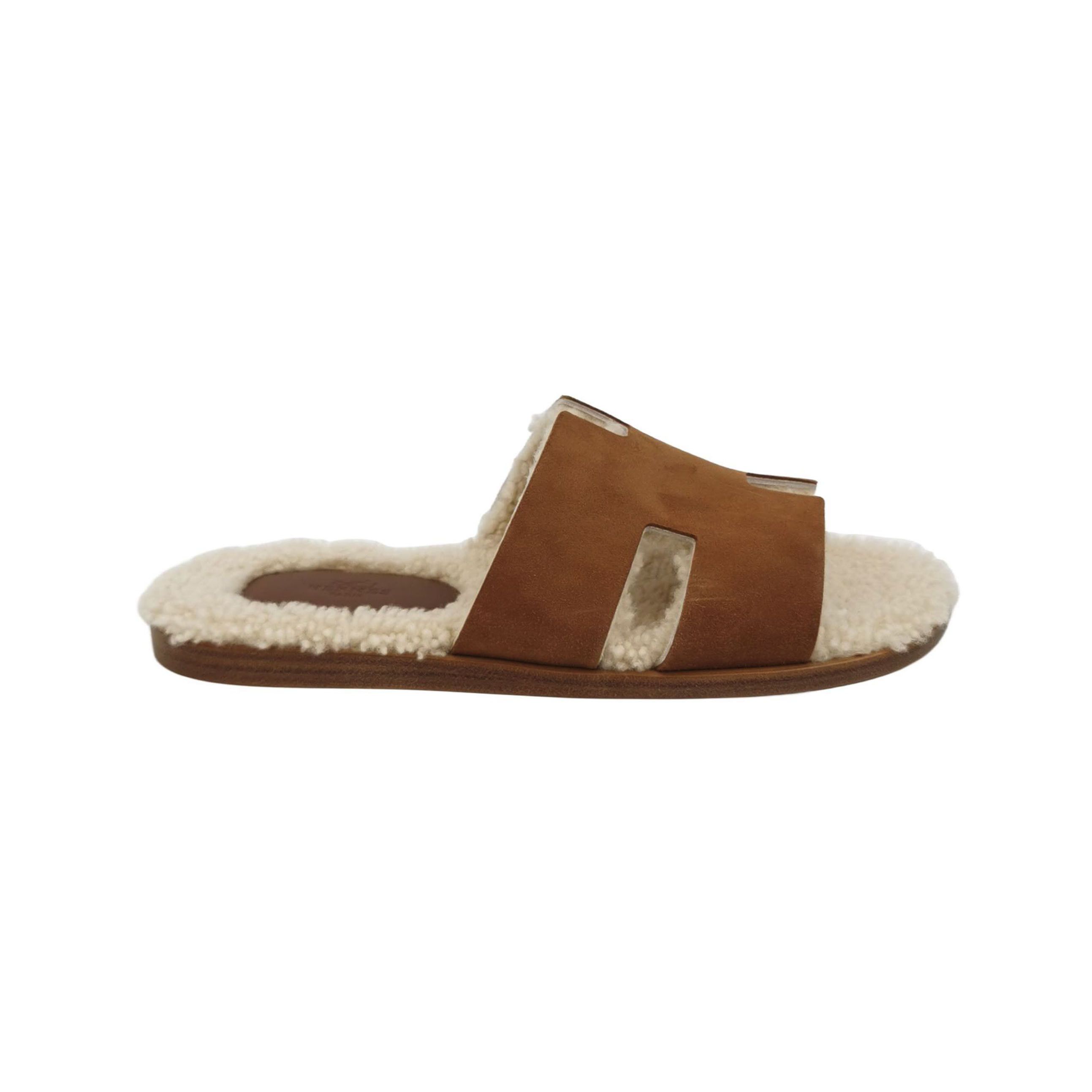 Hermes Hermes Shearling Izmir Suede Sandals EU 42.5 Size US 9 / EU 42 - 2 Thumbnail