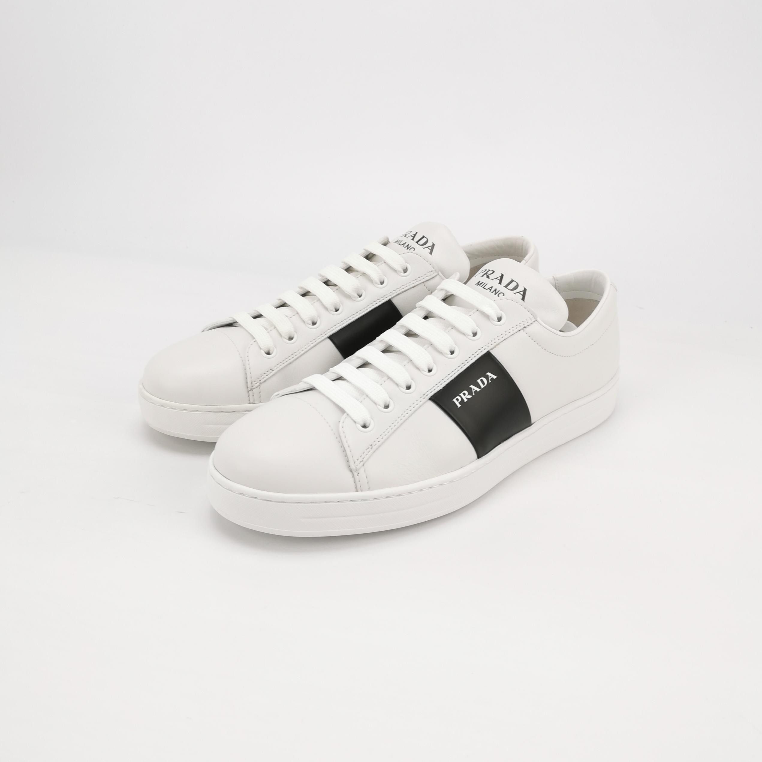 Prada Prada Logo Leather Sneakers 10.5 Size US 10 / EU 43 - 3 Thumbnail