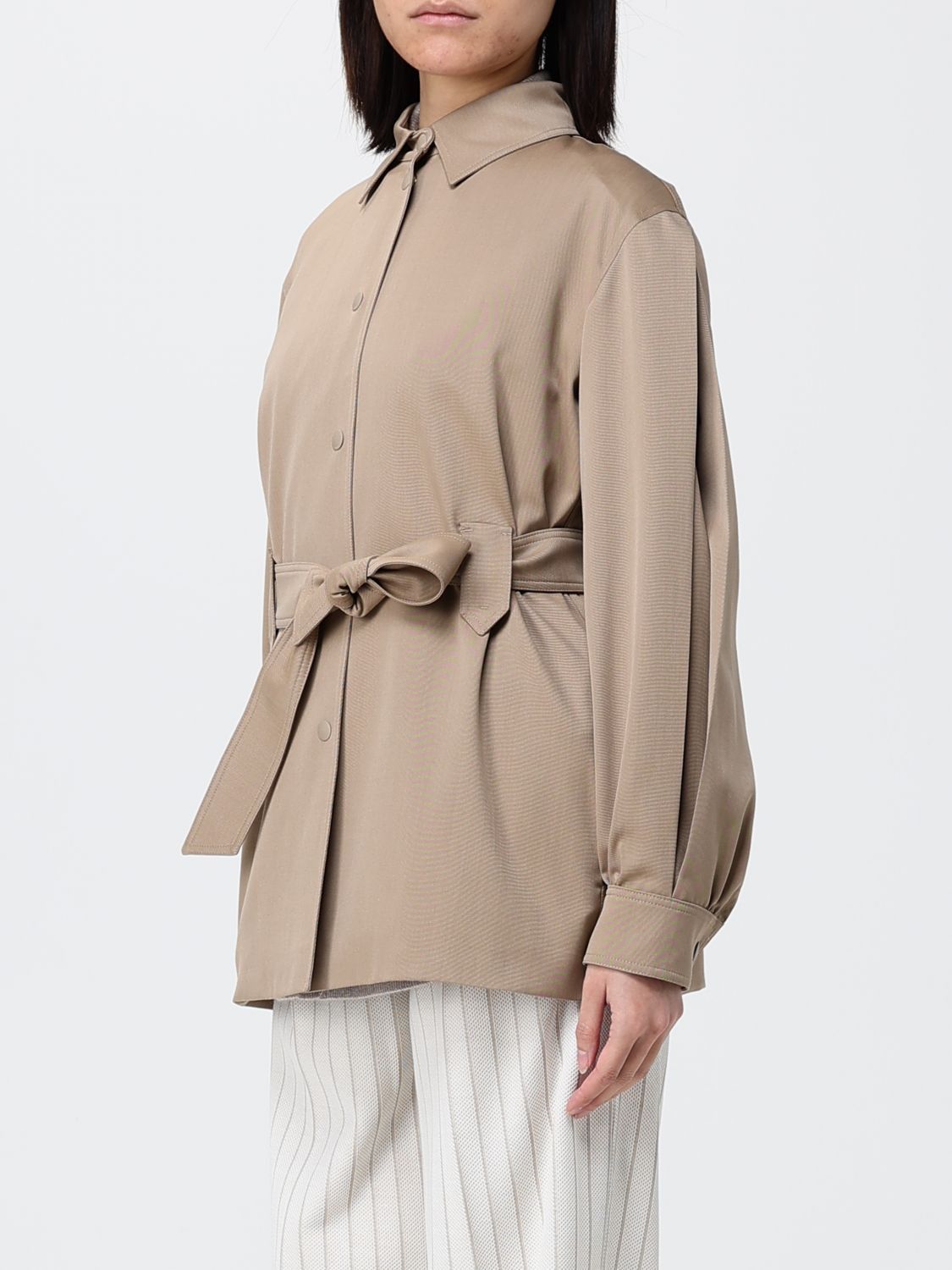 Max Mara Max Mara Jacket Woman Beige Size L / US 10 / IT 46 - 3 Thumbnail