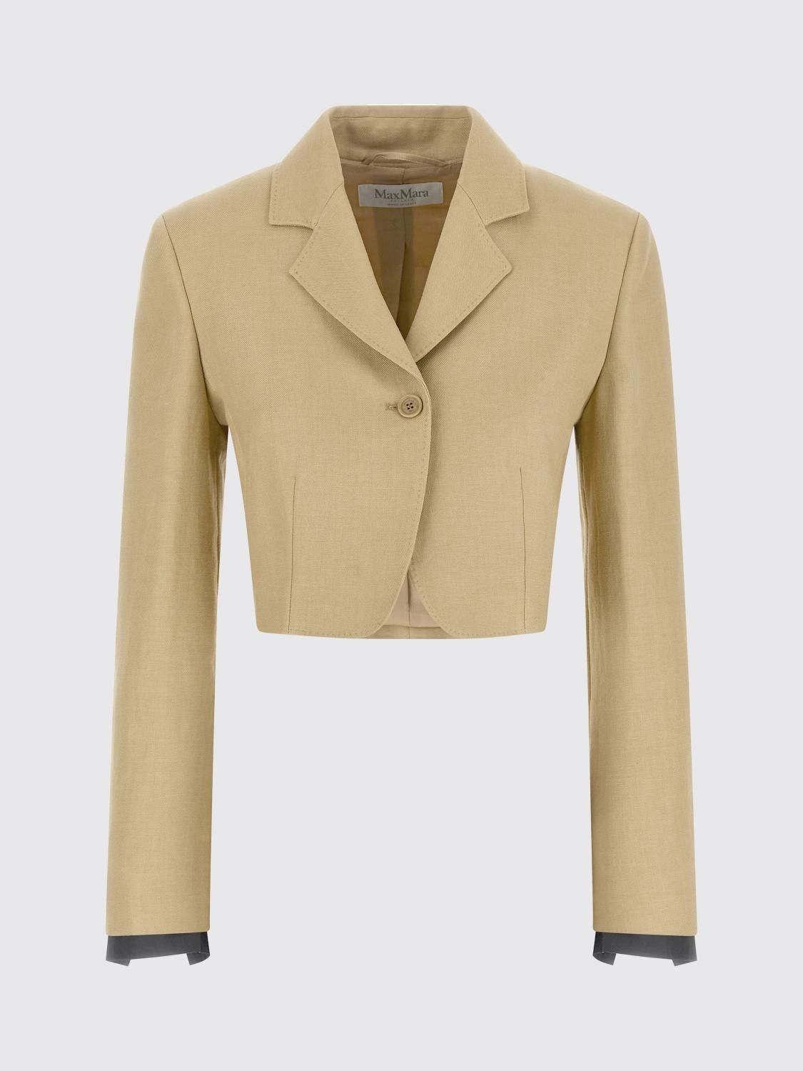 Max Mara Max Mara Jacket Woman Camel Size L / US 10 / IT 46 - 2 Thumbnail