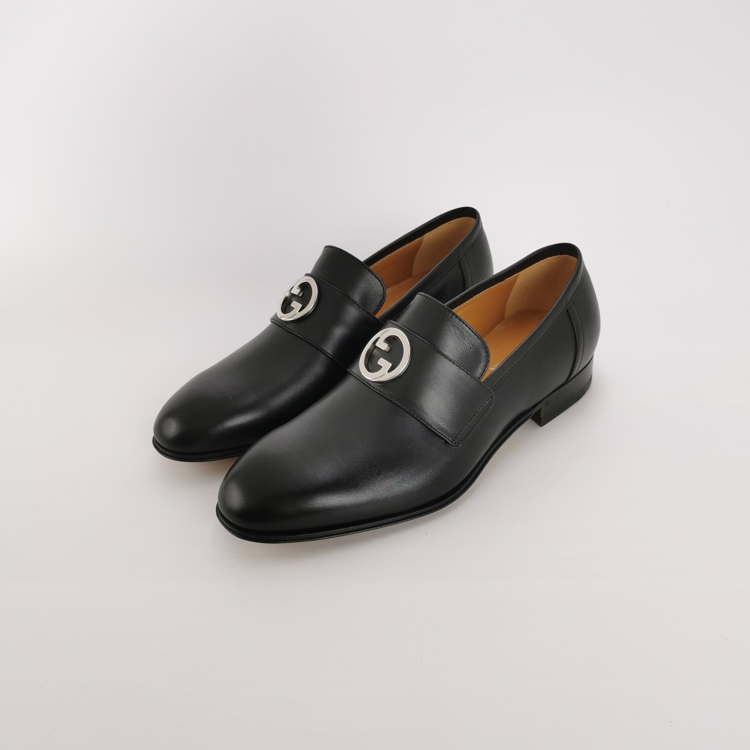 Gucci Gucci Interlocking G Leather Loafers IT 38.5 Size US 8.5 / IT 38.5 - 3 Thumbnail