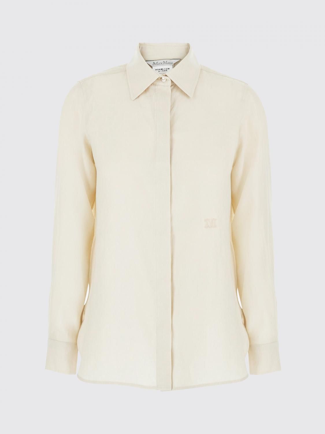 Max Mara Max Mara Shirt Woman Beige Size L / US 10 / IT 46 - 2 Thumbnail