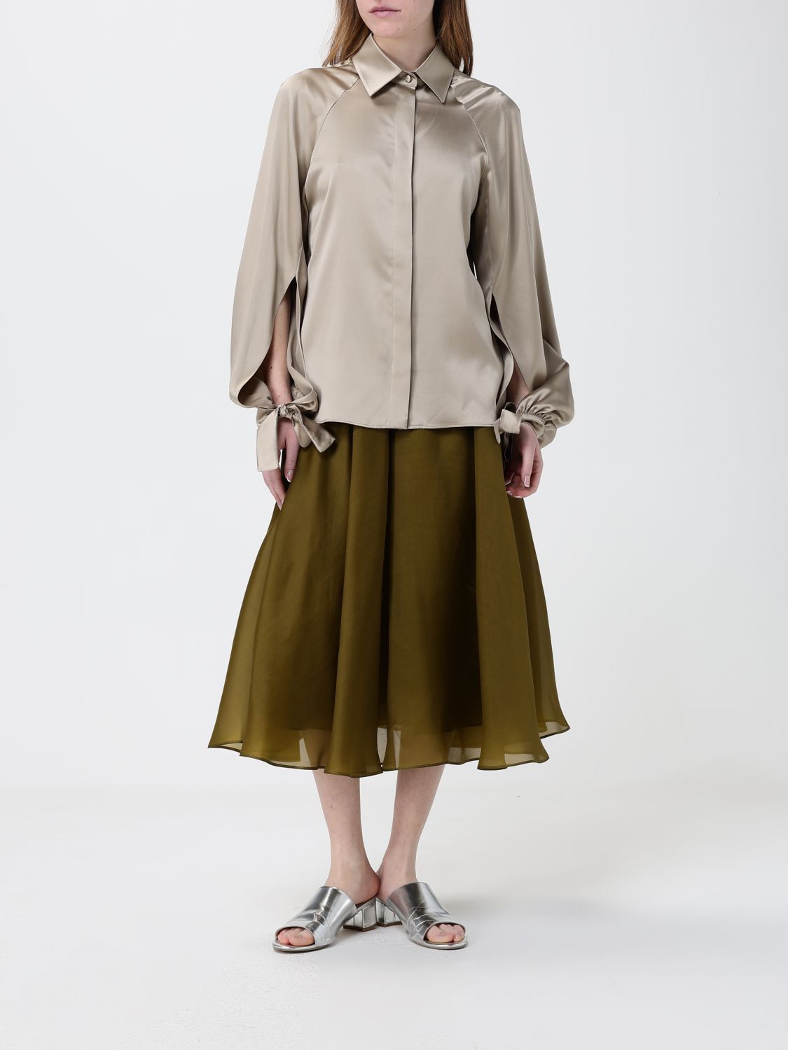 Max Mara Max Mara Shirt Woman Sand Size M / US 6-8 / IT 42-44 - 2 Thumbnail
