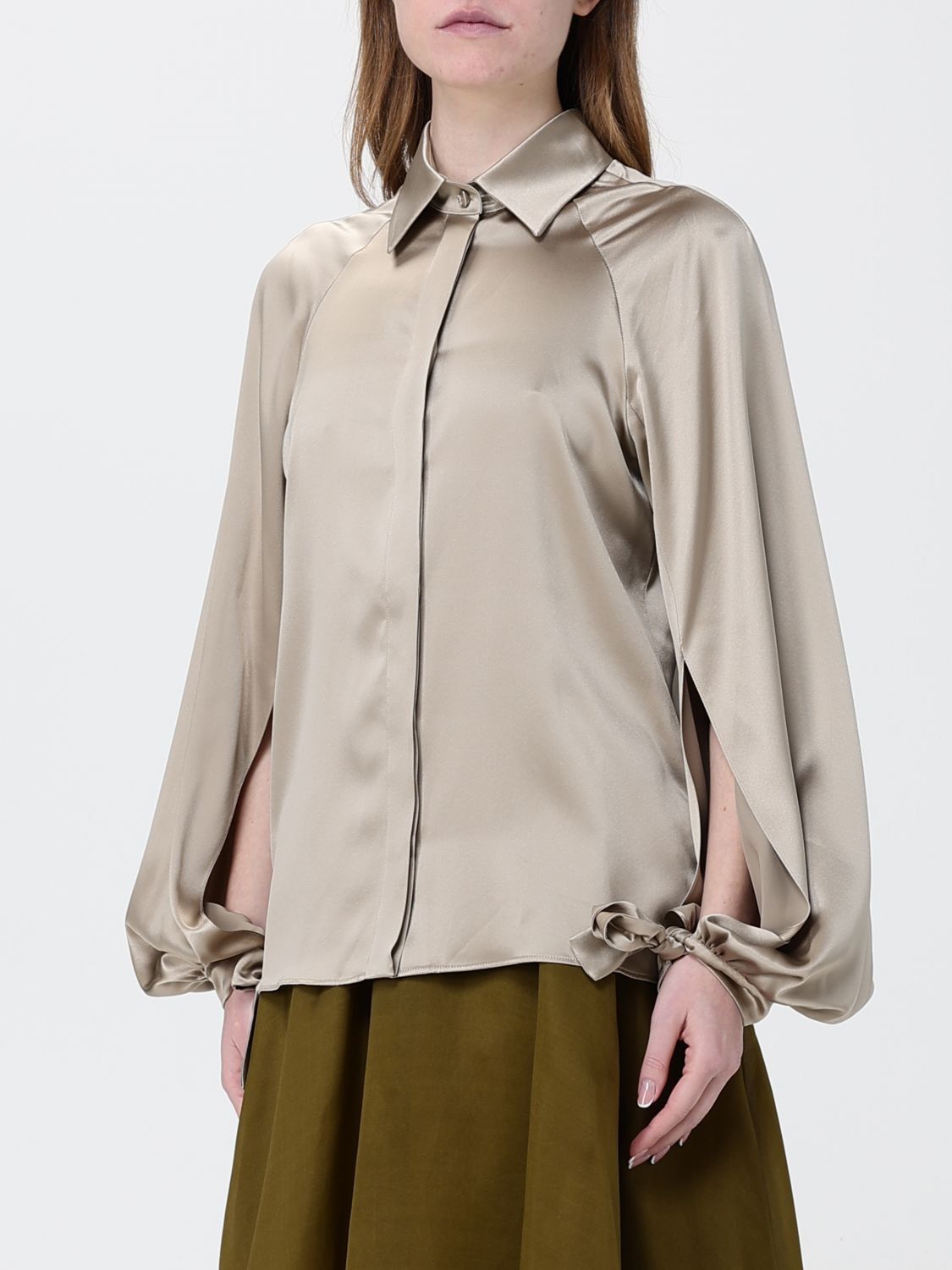 Max Mara Max Mara Shirt Woman Sand Size L / US 10 / IT 46 - 4 Thumbnail