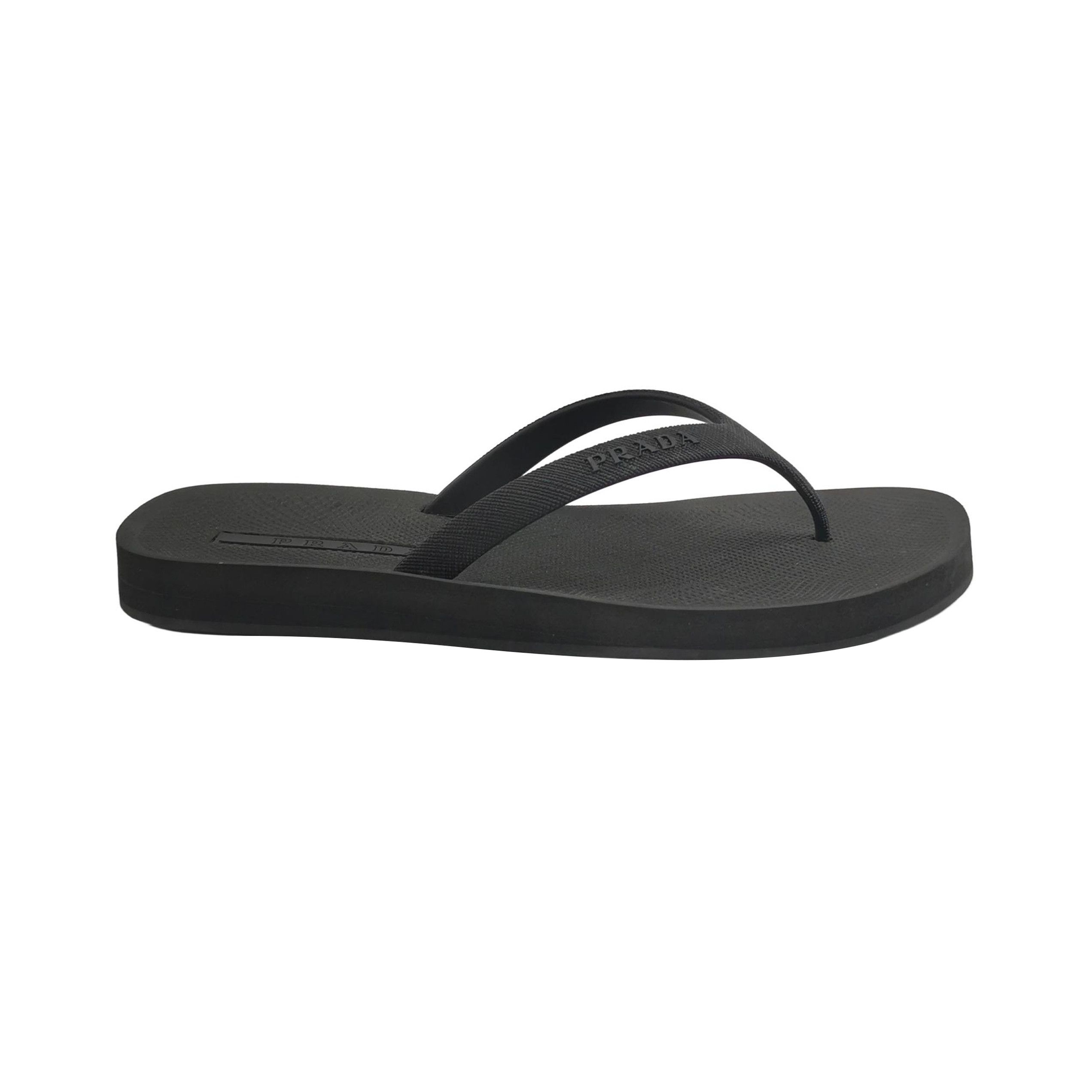 Prada Prada Logo Embossed Flip Flops Size 40.5 Size US 7 / EU 40 - 2 Thumbnail