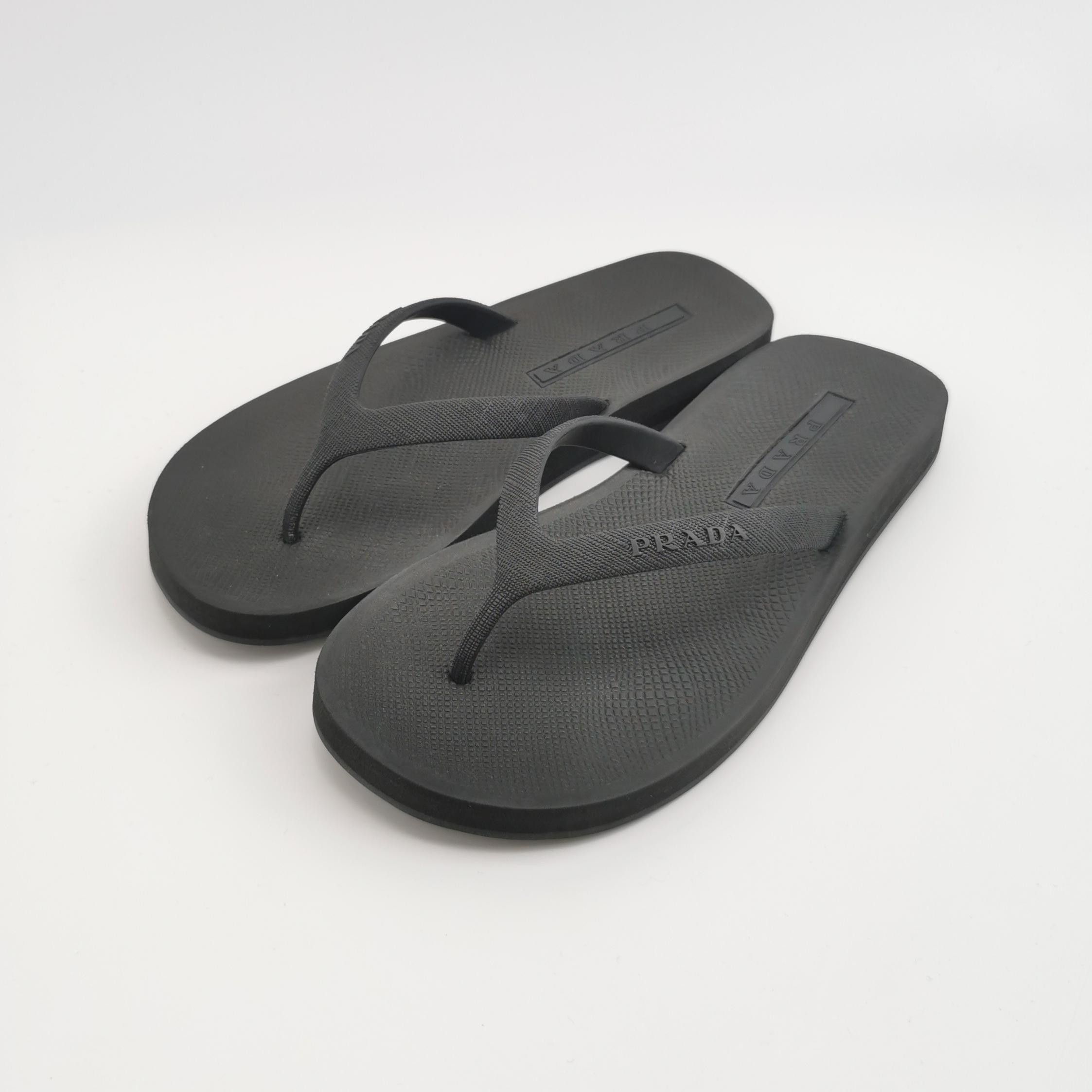 Prada Prada Logo Embossed Flip Flops Size 40.5 Size US 7 / EU 40 - 3 Thumbnail