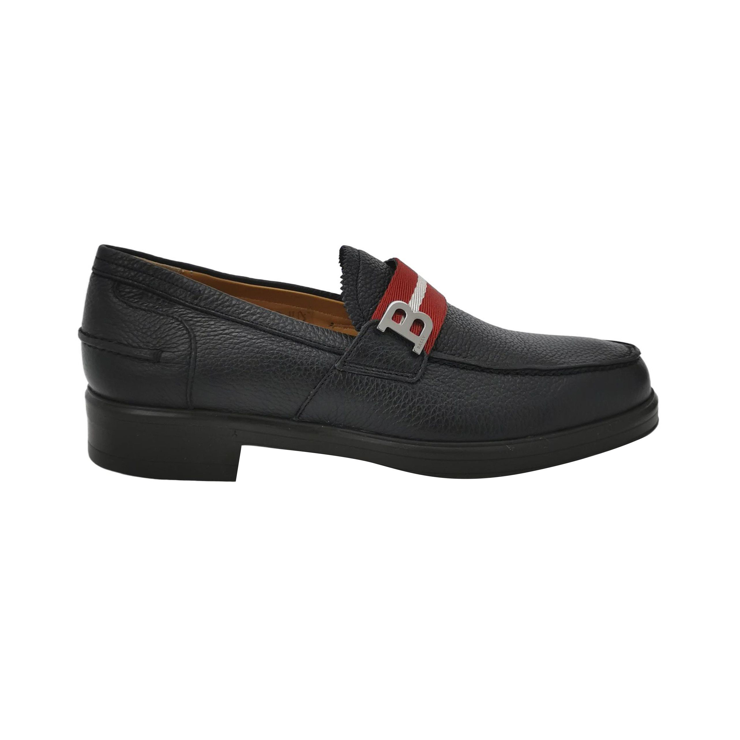 Bally Bally B Logo Webbing Grained Leather Loafers EU 39 Size US 6 / EU 39 - 2 Thumbnail
