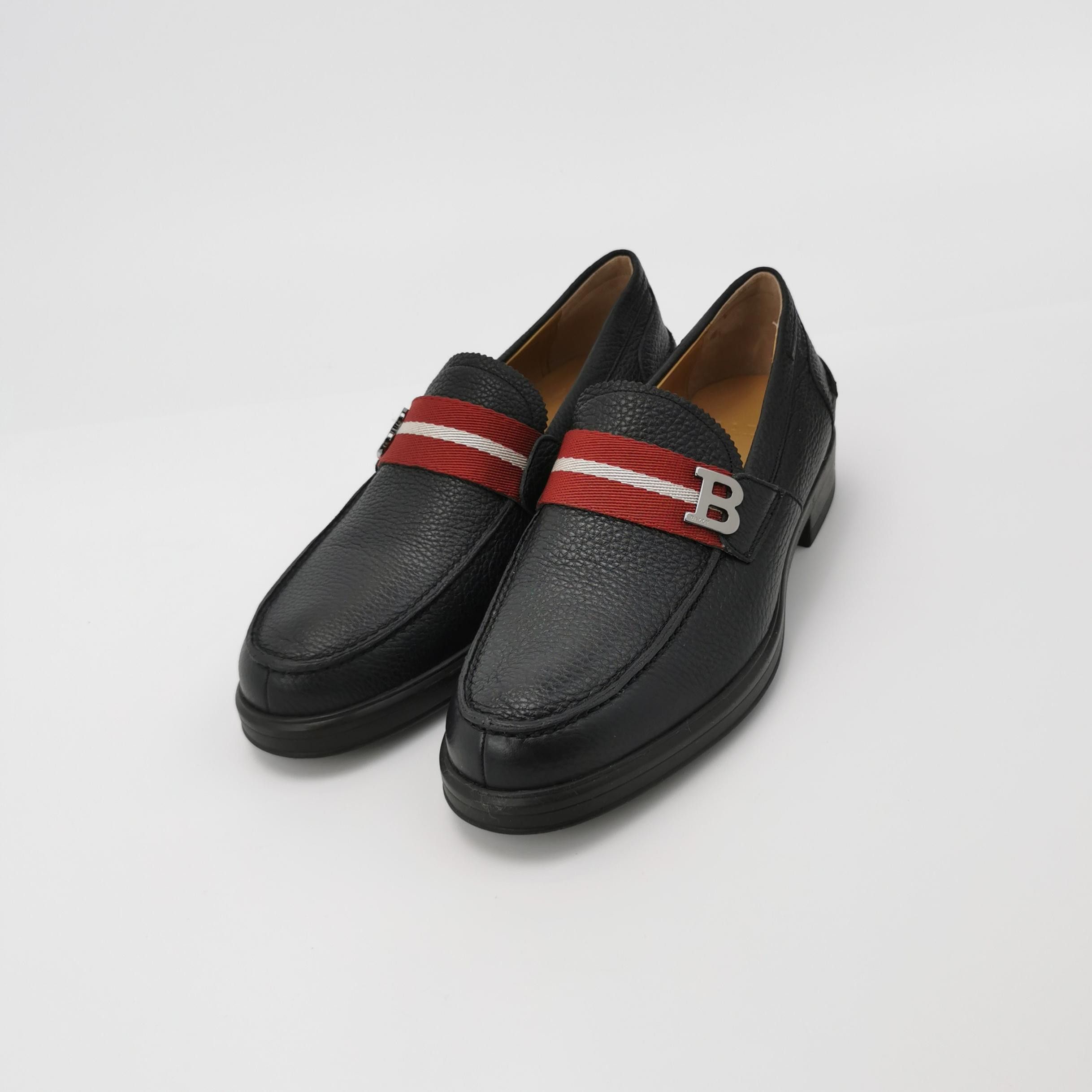 Bally Bally B Logo Webbing Grained Leather Loafers EU 39 Size US 6 / EU 39 - 3 Thumbnail