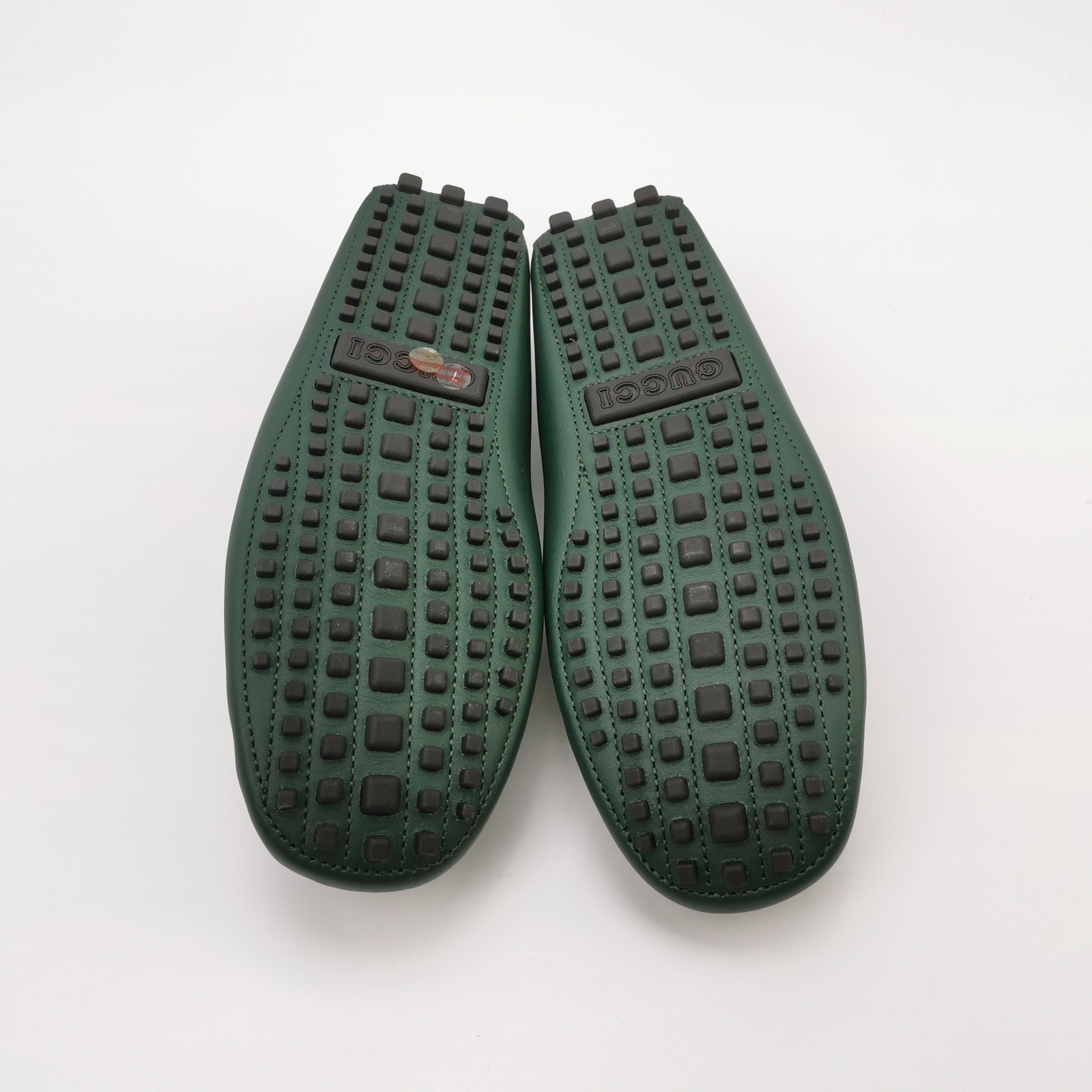 Gucci Gucci Green Leather Interlocking G Loafers Size 41 Size US 8 / EU 41 - 6 Thumbnail