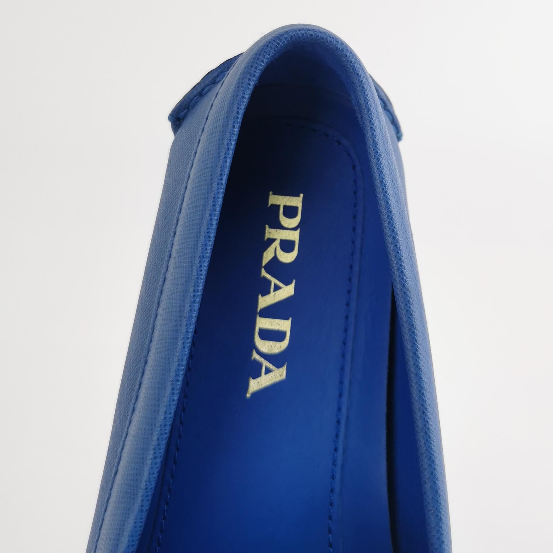 Prada Prada Blue Saffiano Leather Driving Shoes Size 40 Size US 7 / EU 40 - 8 Thumbnail