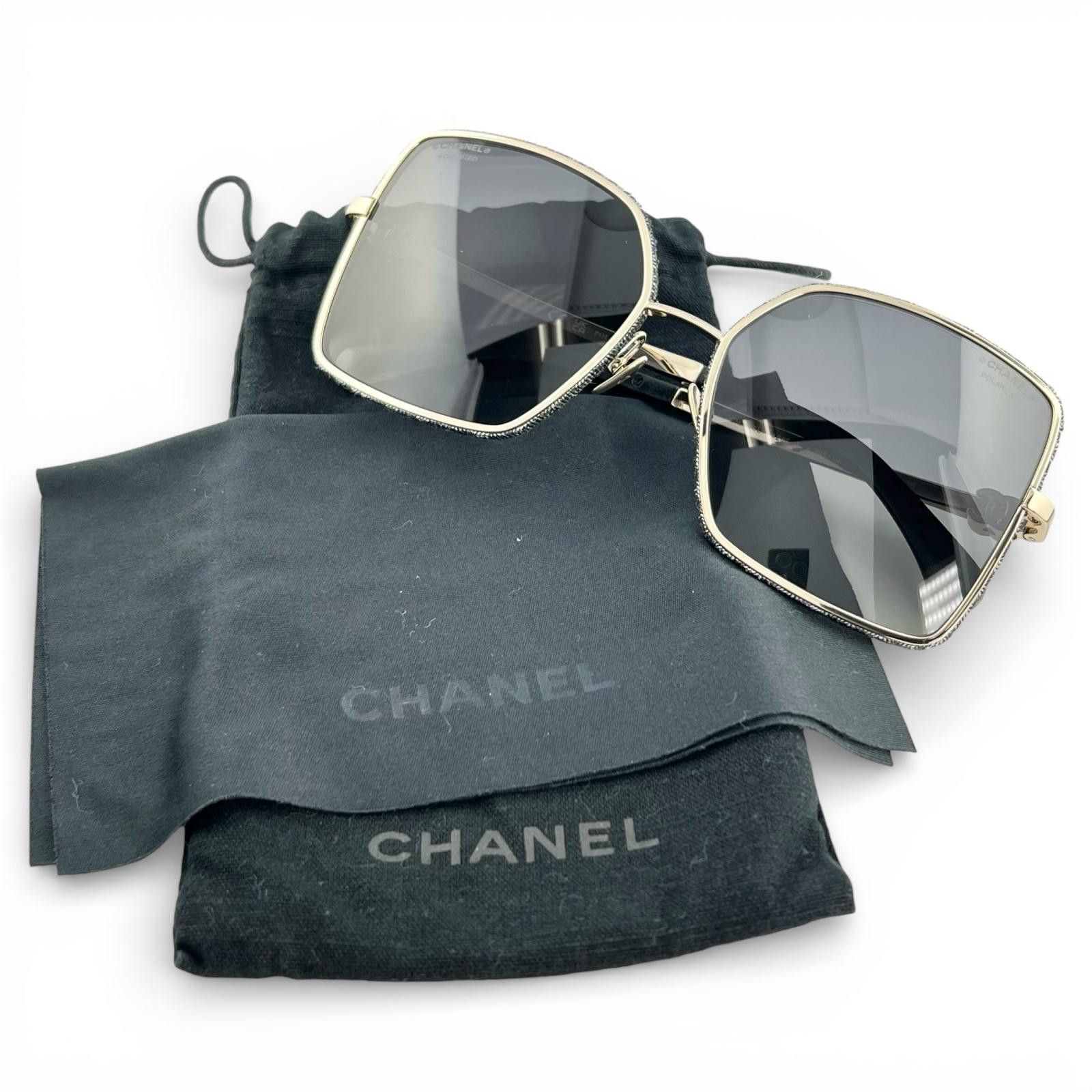 Chanel Chanel Chanel COCO Mark Square Shape Sunglasses Textile Sunglasses 4288Q DUTY FREE for USA Size ONE SIZE - 2 Thumbnail