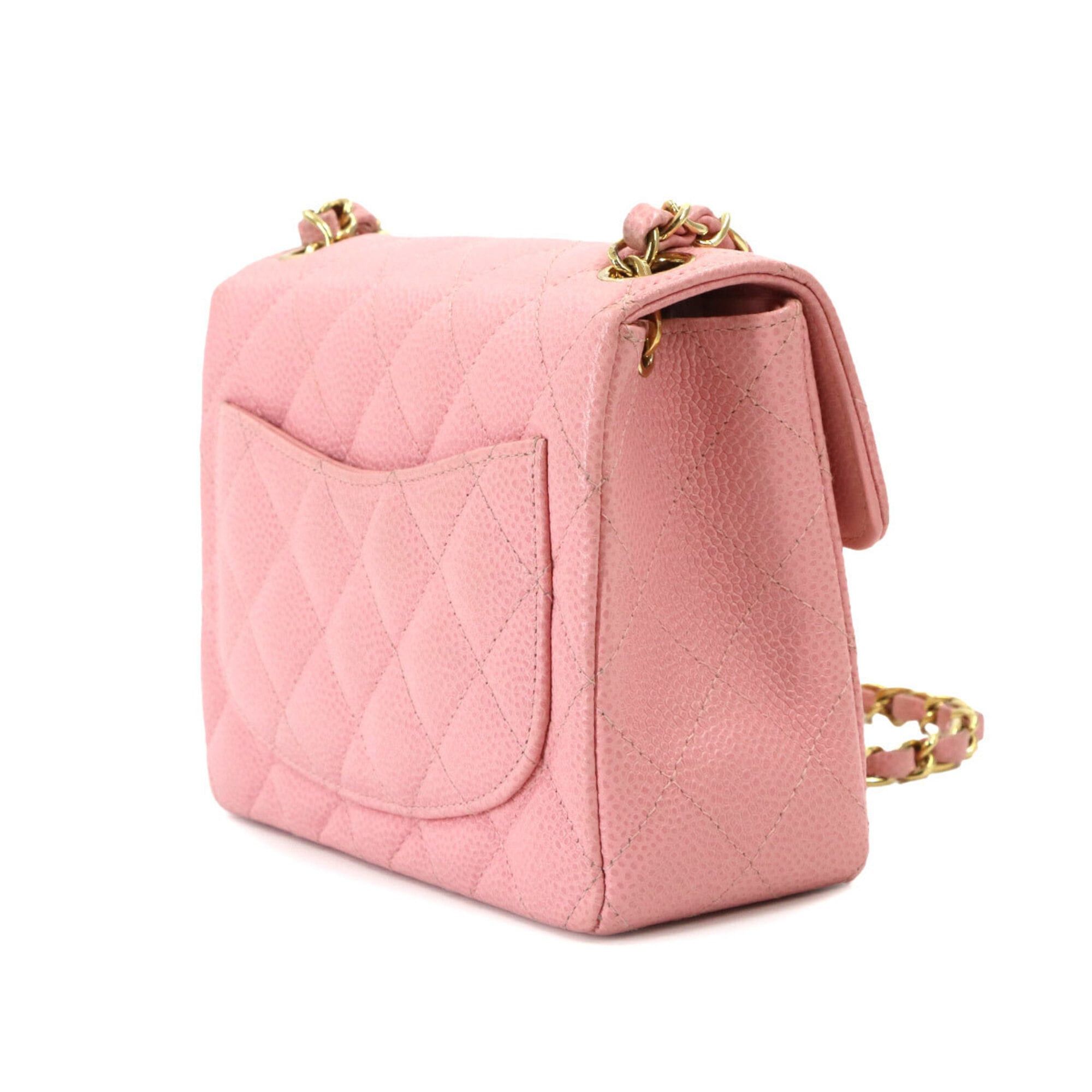 Chanel Chanel Mini Matelasse Chain Shoulder Handbag, Caviar Leather, Pink, A01115, Gold Hardware. Size ONE SIZE - 4 Thumbnail