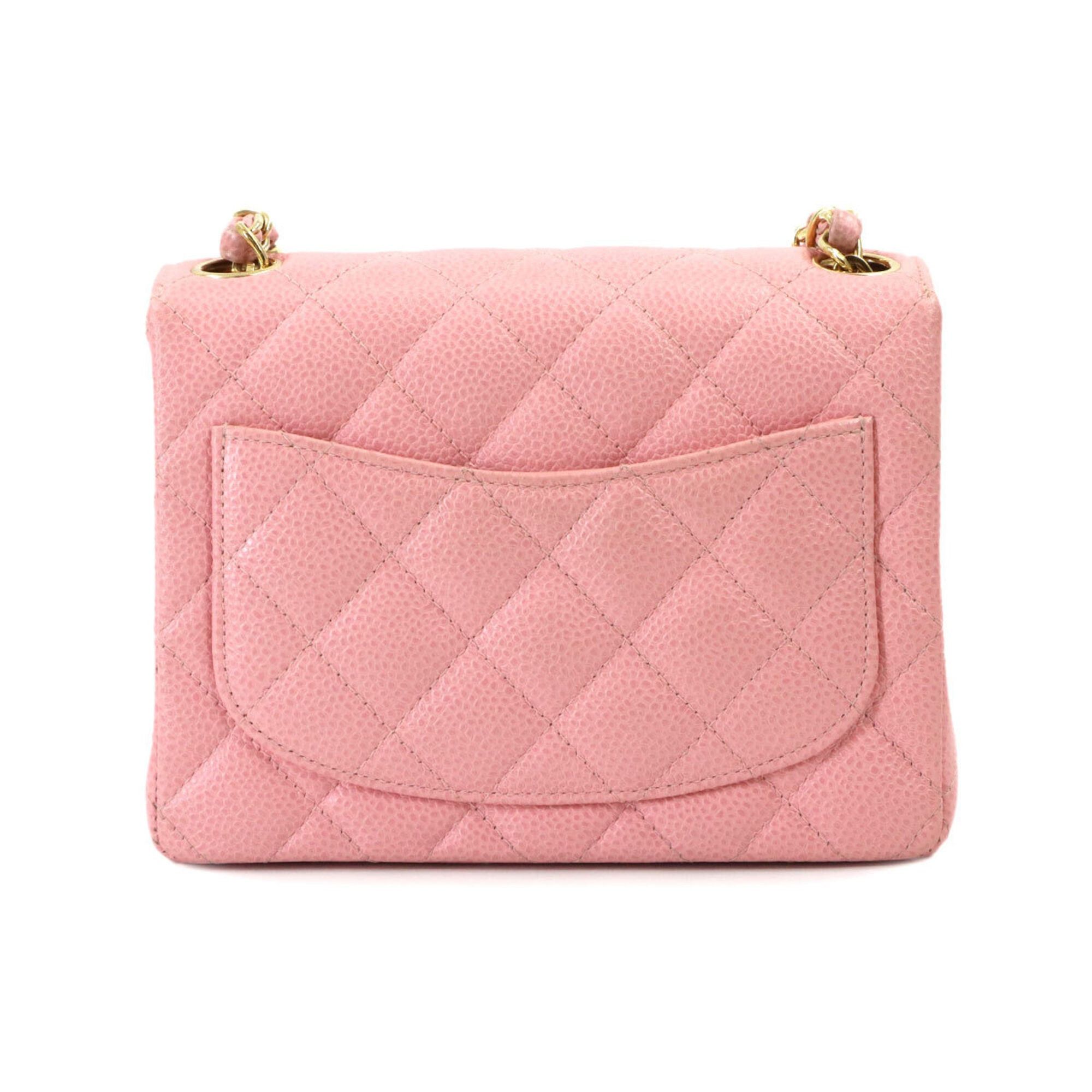 Chanel Chanel Mini Matelasse Chain Shoulder Handbag, Caviar Leather, Pink, A01115, Gold Hardware. Size ONE SIZE - 3 Thumbnail
