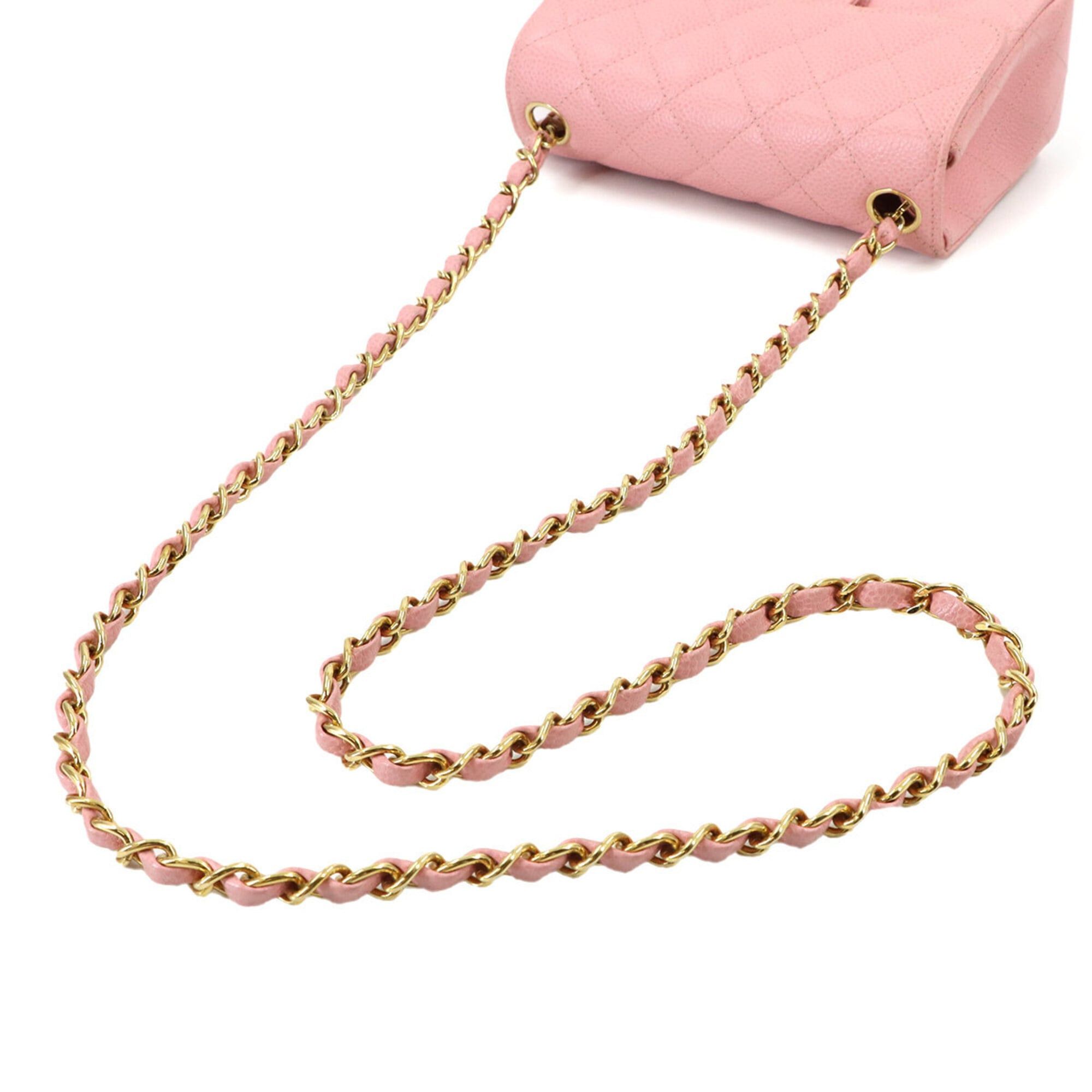 Chanel Chanel Mini Matelasse Chain Shoulder Handbag, Caviar Leather, Pink, A01115, Gold Hardware. Size ONE SIZE - 6 Thumbnail