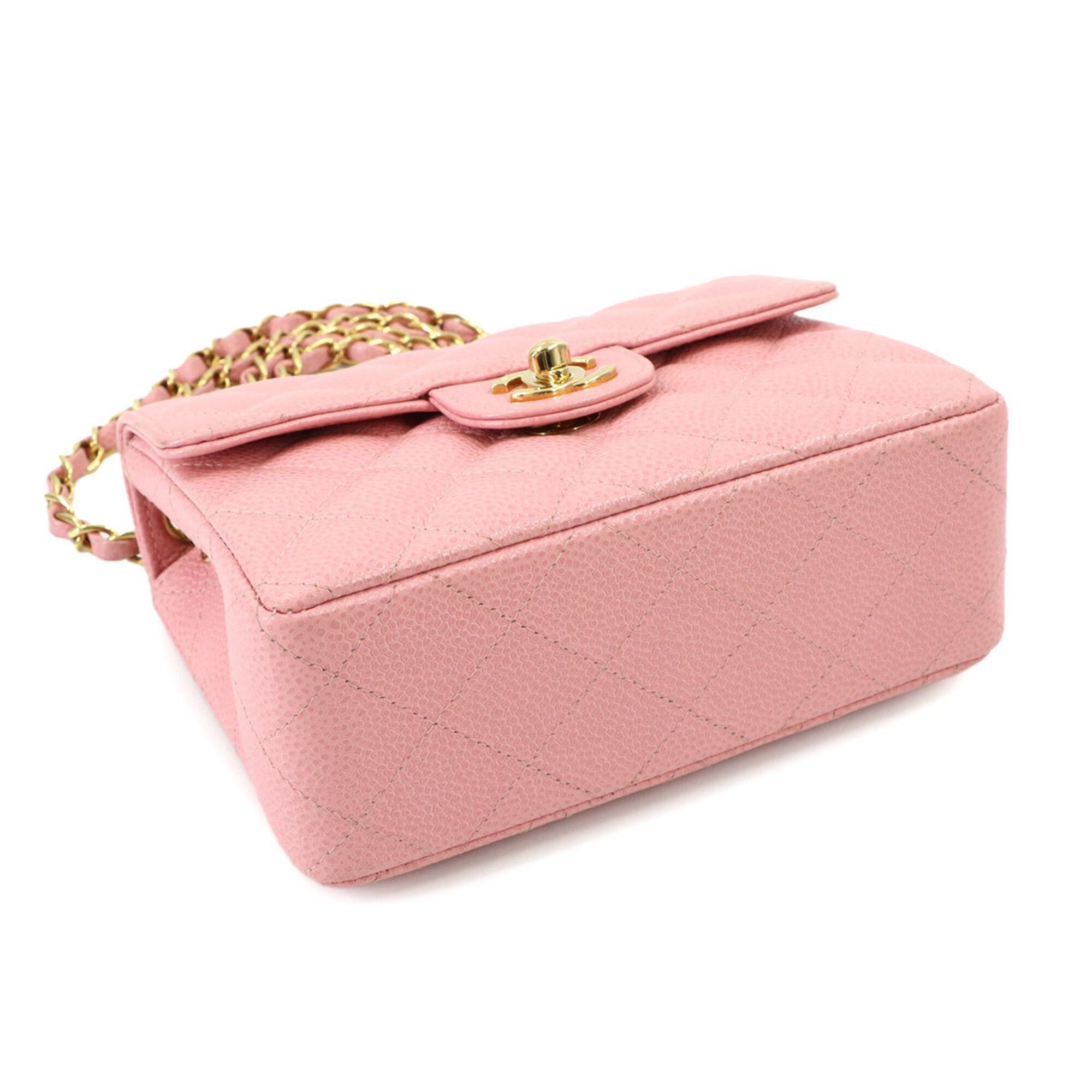 Chanel Chanel Mini Matelasse Chain Shoulder Handbag, Caviar Leather, Pink, A01115, Gold Hardware. Size ONE SIZE - 5 Thumbnail