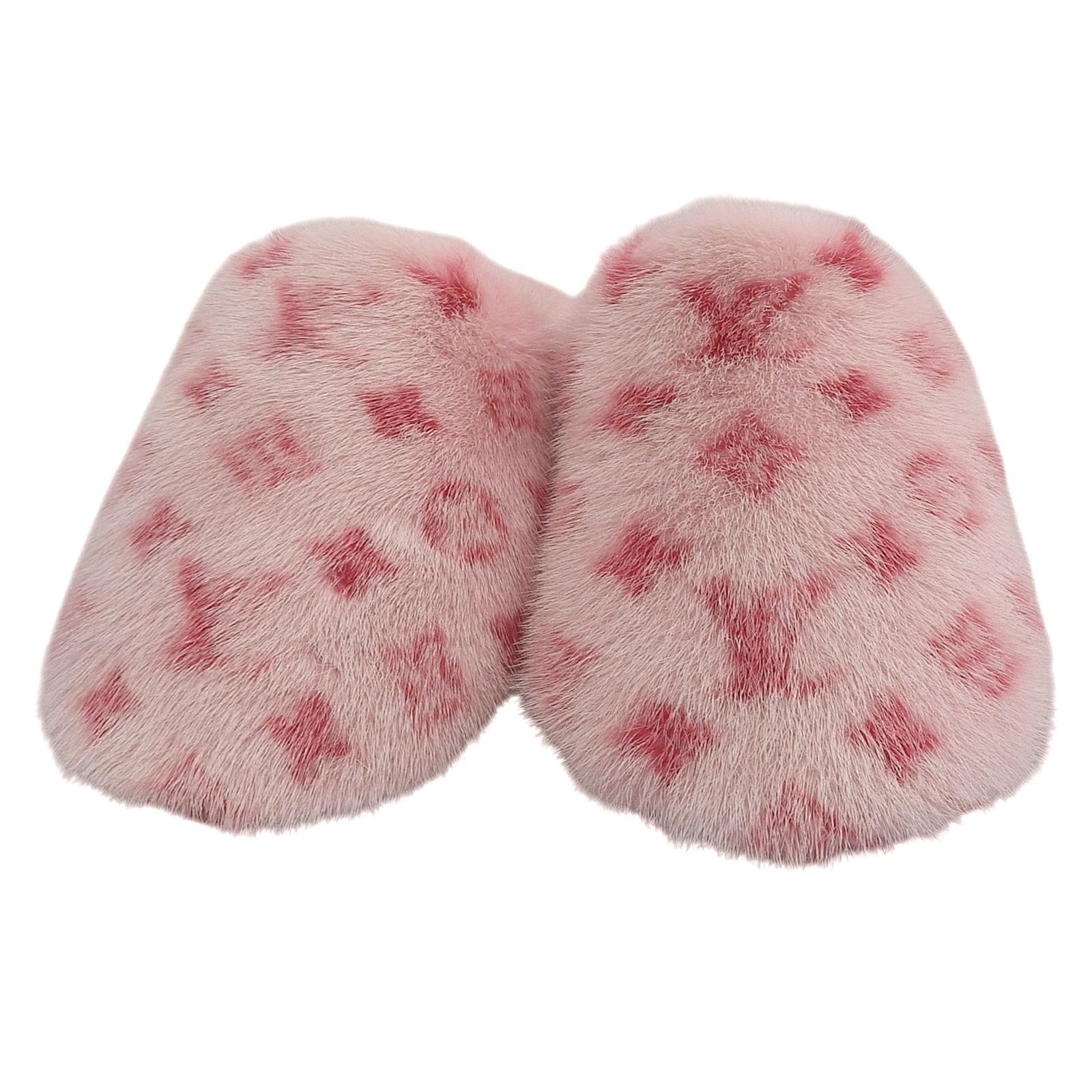 Louis Vuitton Louis Vuitton Louis Vuitton Monogram Mink Room Shoes Fur Shoes DUTY FREE for USA Size ONE SIZE - 4 Thumbnail