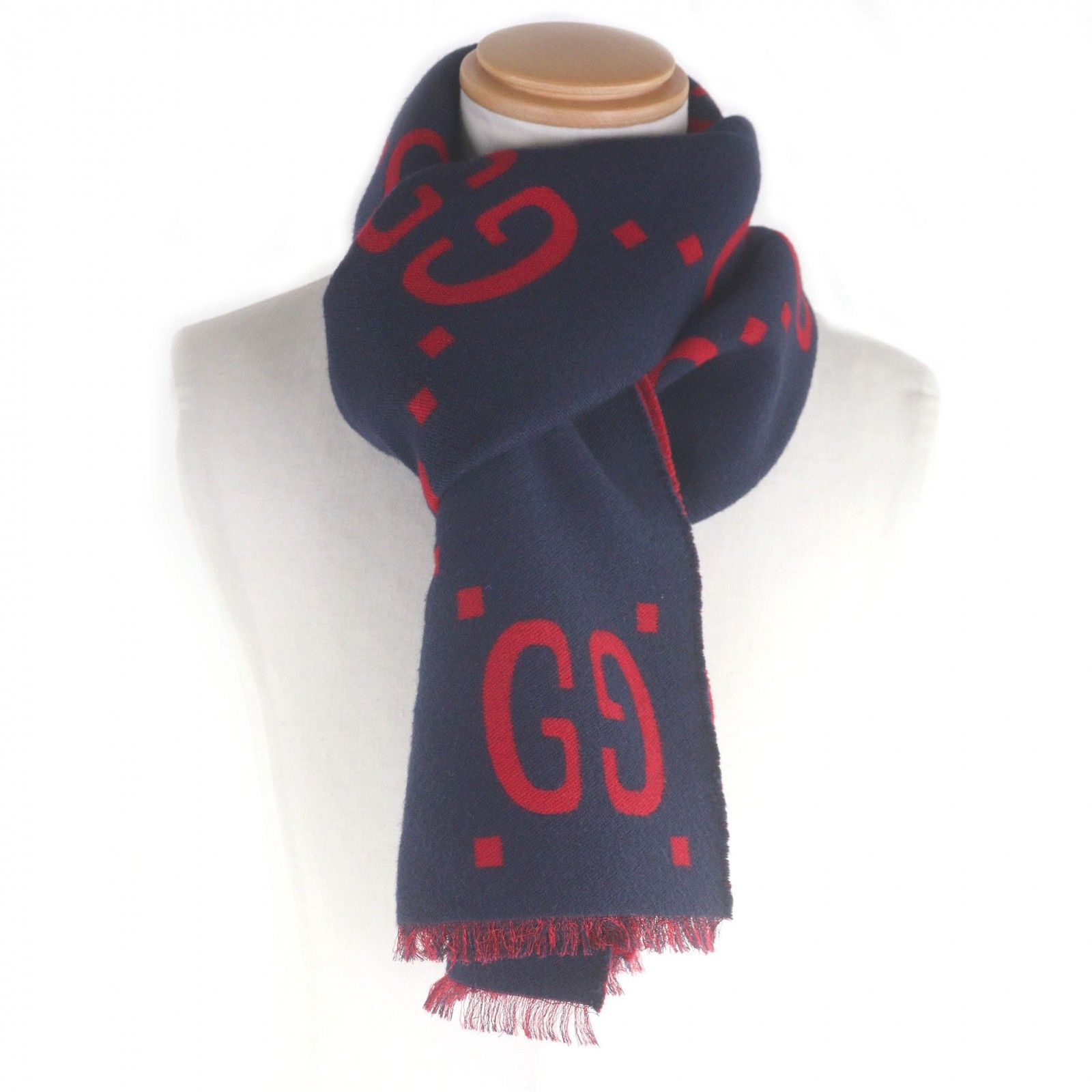 Gucci Gucci Gucci Jumbo GG Jacquard Wool Silk Scarf Textile Scarf DUTY FREE for USA Size ONE SIZE - 2 Thumbnail