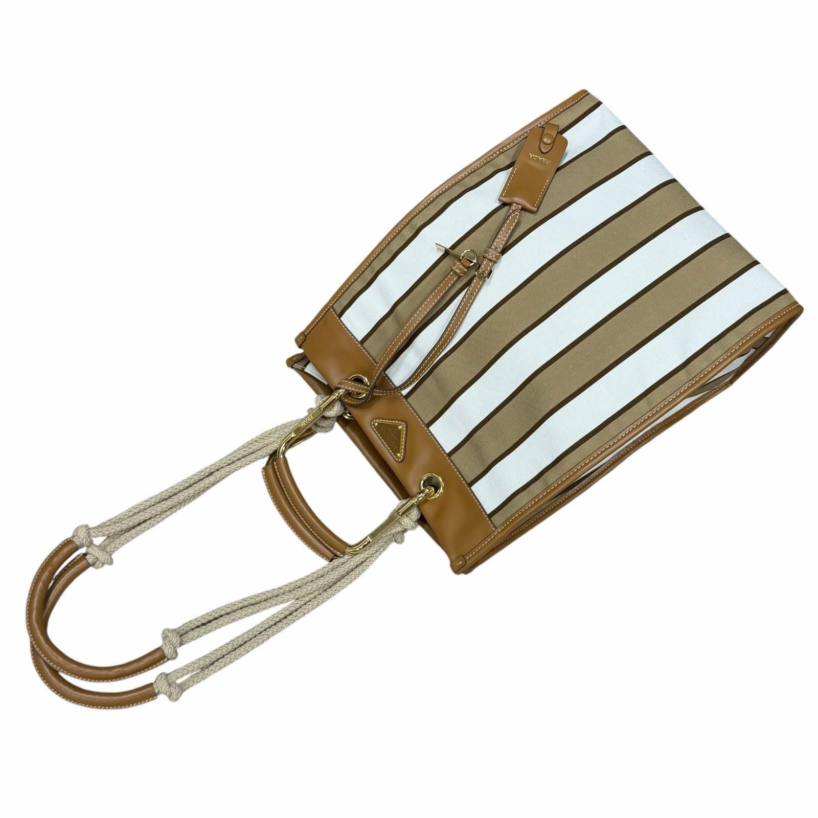 Prada Prada Prada Canvas Tote Bag Textile Tote Bag 1BG561 DUTY FREE for USA Size ONE SIZE - 8 Thumbnail
