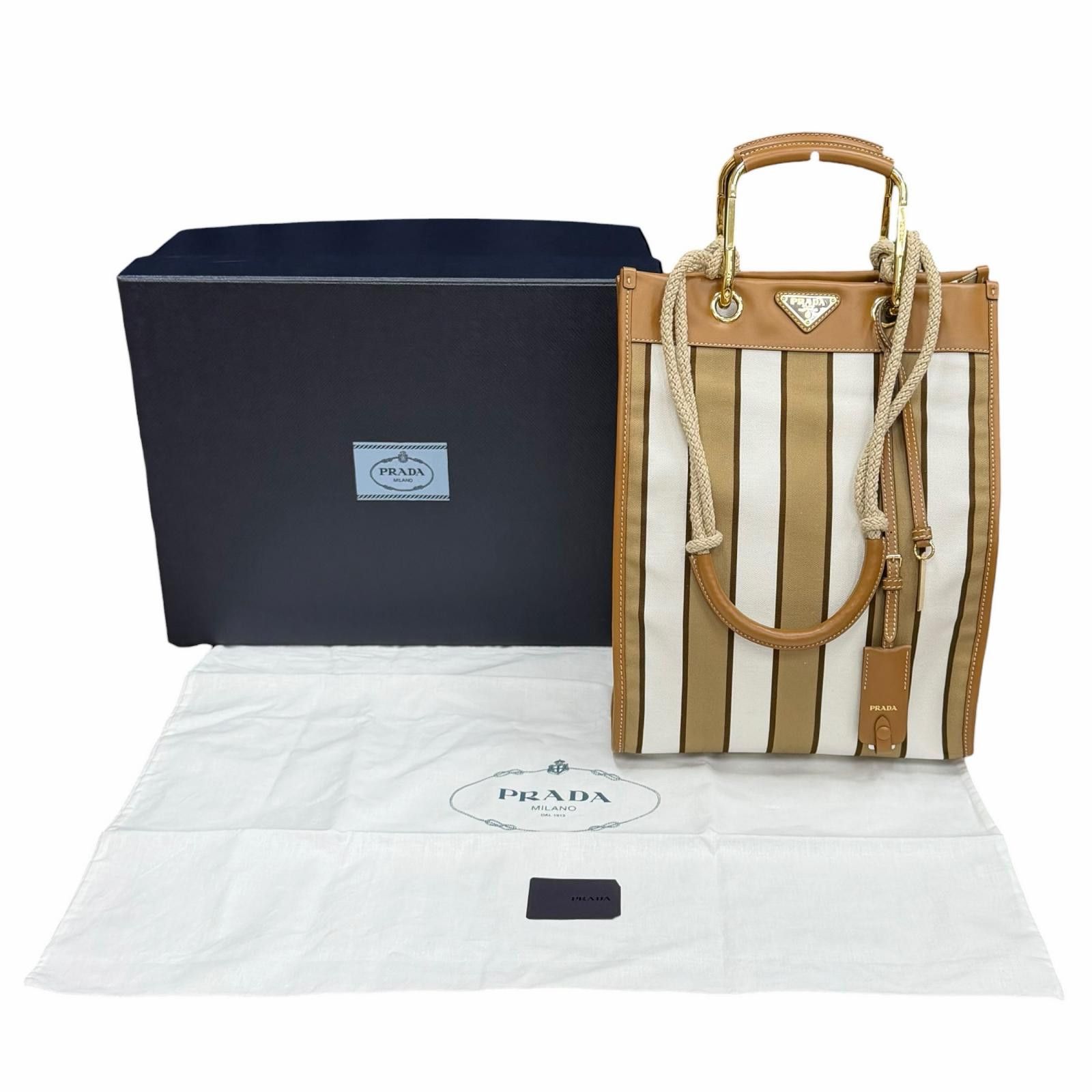 Prada Prada Prada Canvas Tote Bag Textile Tote Bag 1BG561 DUTY FREE for USA Size ONE SIZE - 2 Thumbnail