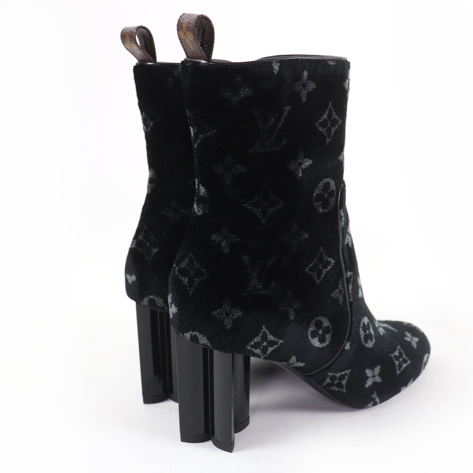 Louis Vuitton Louis Vuitton Louis Vuitton Silhouette Line Monogram Velour Boots Textile Shoes DUTY FREE for USA Size ONE SIZE - 3 Thumbnail