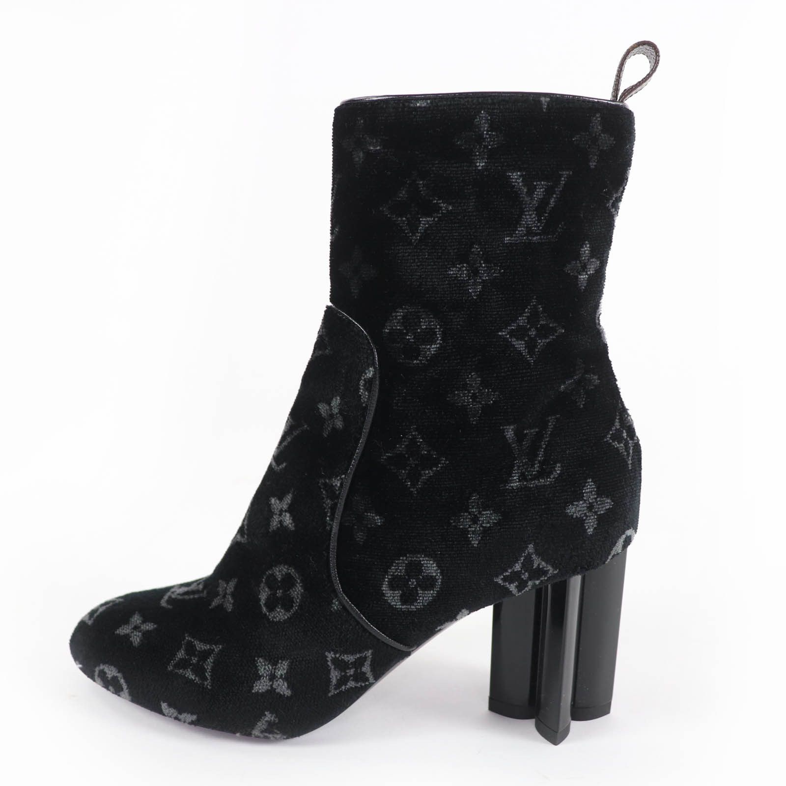 Louis Vuitton Louis Vuitton Louis Vuitton Silhouette Line Monogram Velour Boots Textile Shoes DUTY FREE for USA Size ONE SIZE - 5 Thumbnail