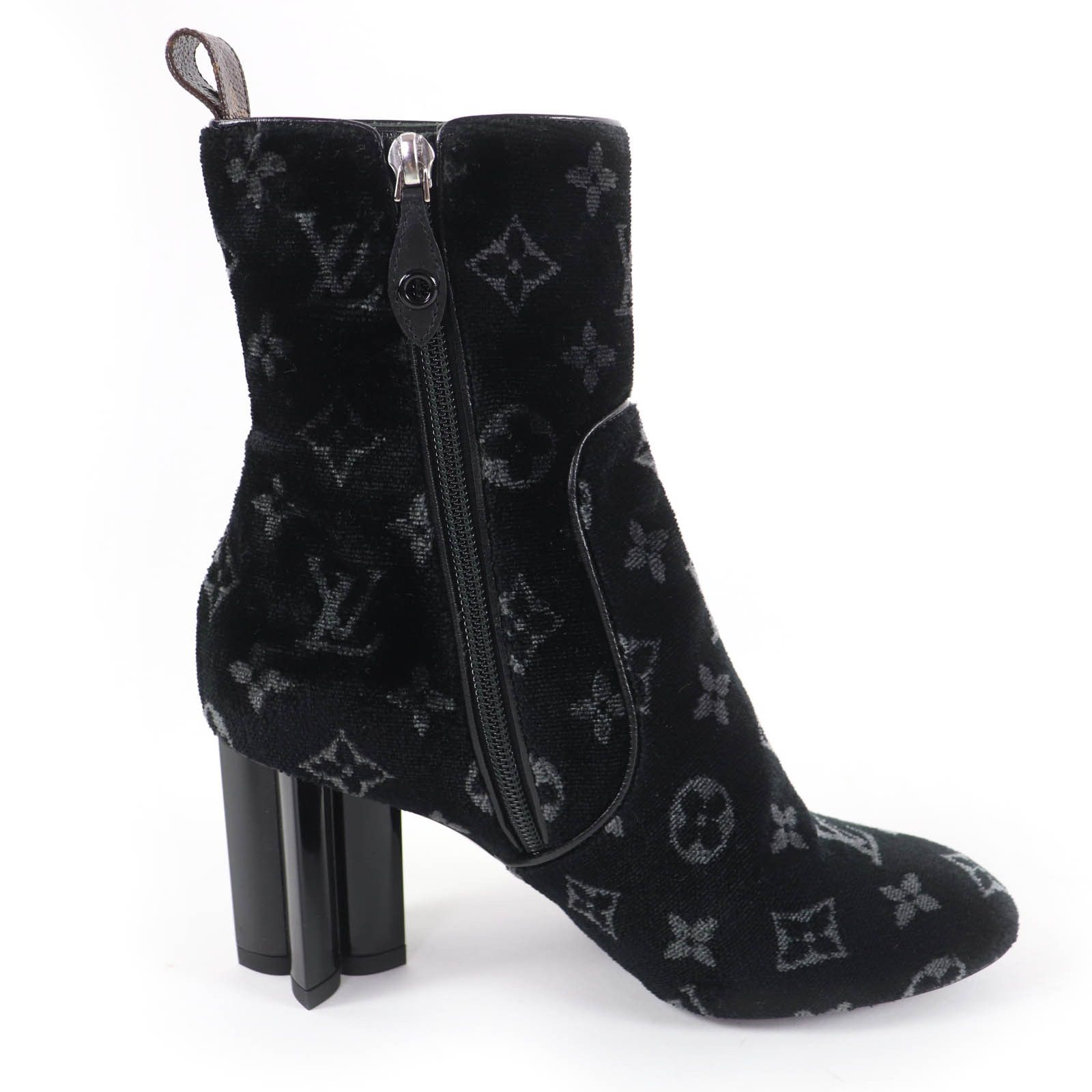 Louis Vuitton Louis Vuitton Louis Vuitton Silhouette Line Monogram Velour Boots Textile Shoes DUTY FREE for USA Size ONE SIZE - 6 Thumbnail