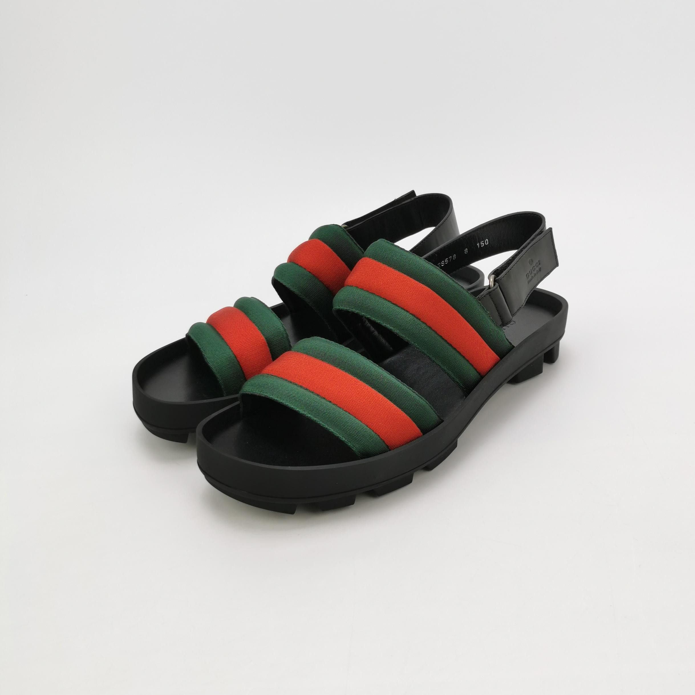Gucci Gucci Web Stripe Leather Sandals 42 Size US 9 / EU 42 - 3 Thumbnail