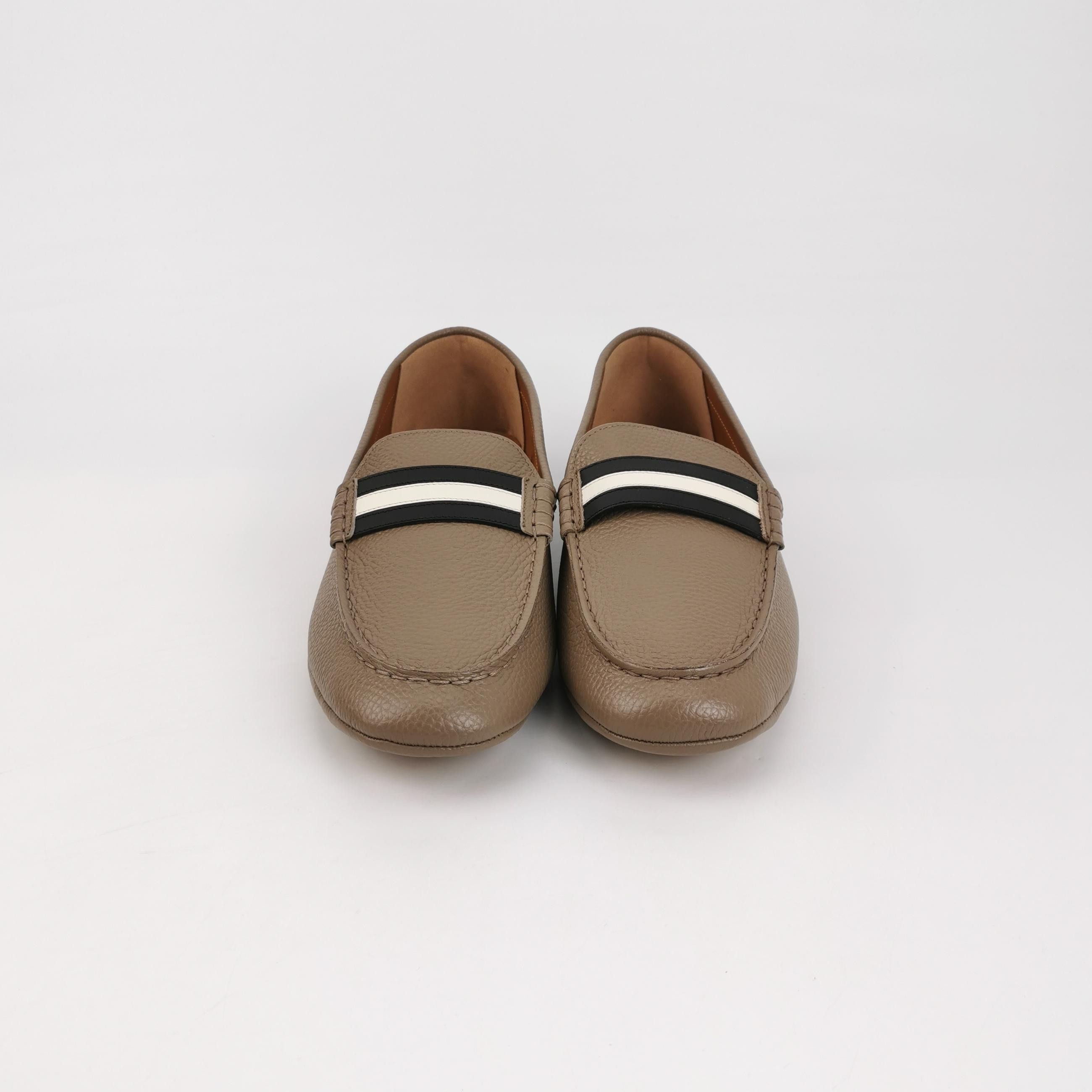 Bally Bally Striped Pebble Grain Leather Loafers EU 42 Size US 9 / EU 42 - 4 Thumbnail