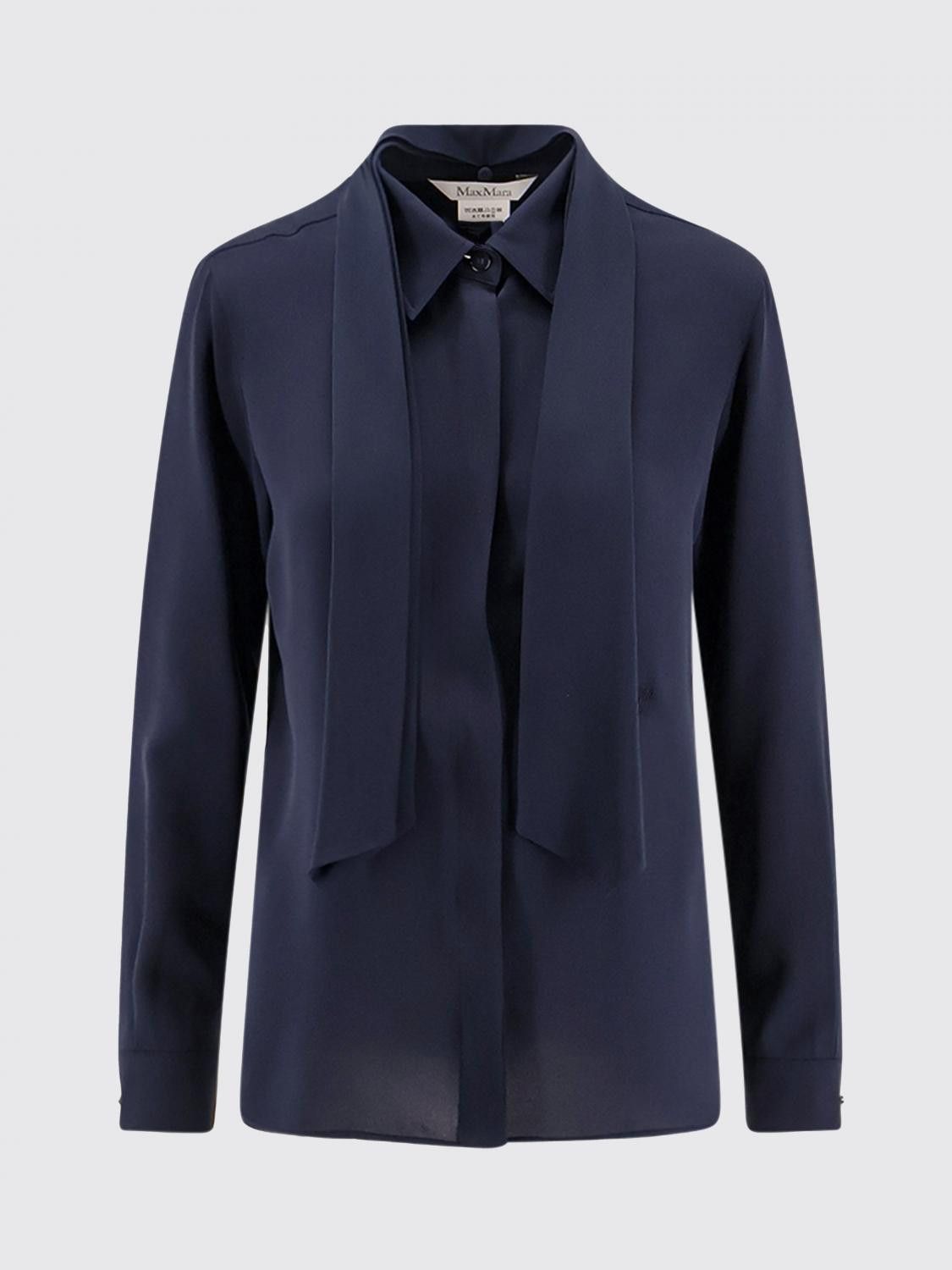 Max Mara Max Mara Shirt Woman Blue Size L / US 10 / IT 46 - 2 Thumbnail