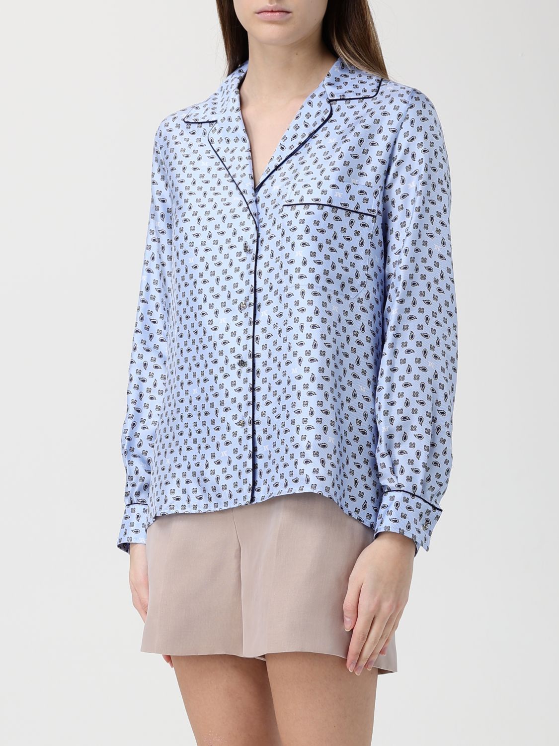 Max Mara Max Mara Shirt Woman Gnawed Blue Size XS / US 0-2 / IT 36-38 - 4 Thumbnail