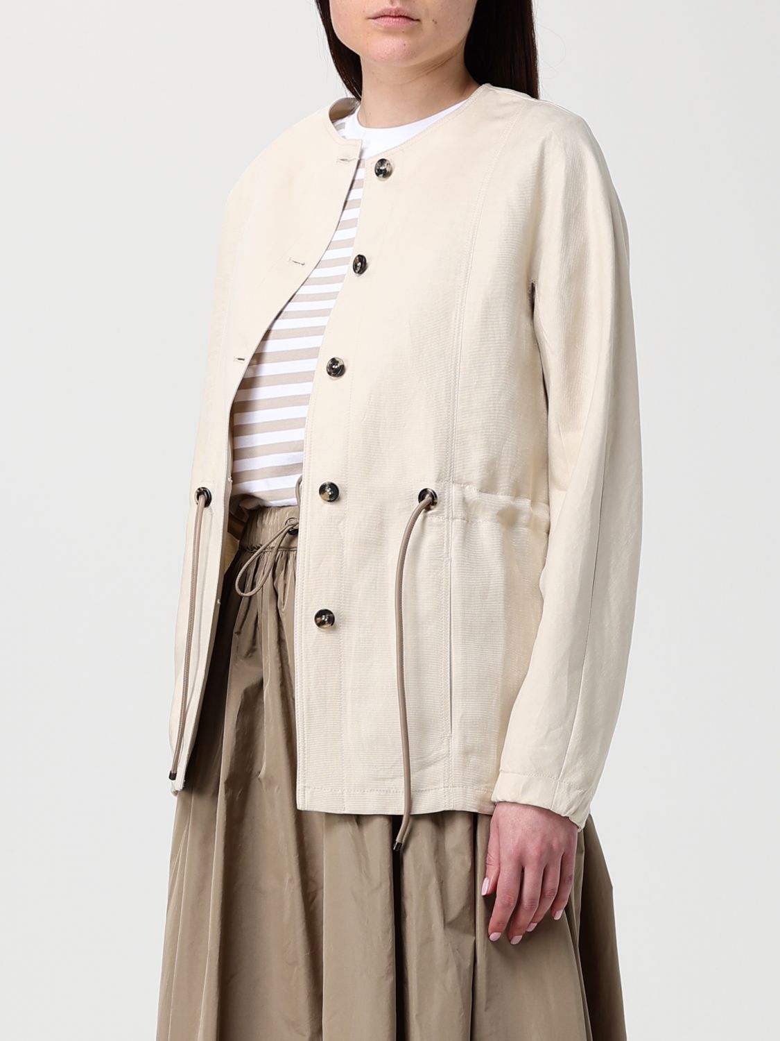 Max Mara Max Mara Jacket Woman Beige Size M / US 6-8 / IT 42-44 - 4 Thumbnail