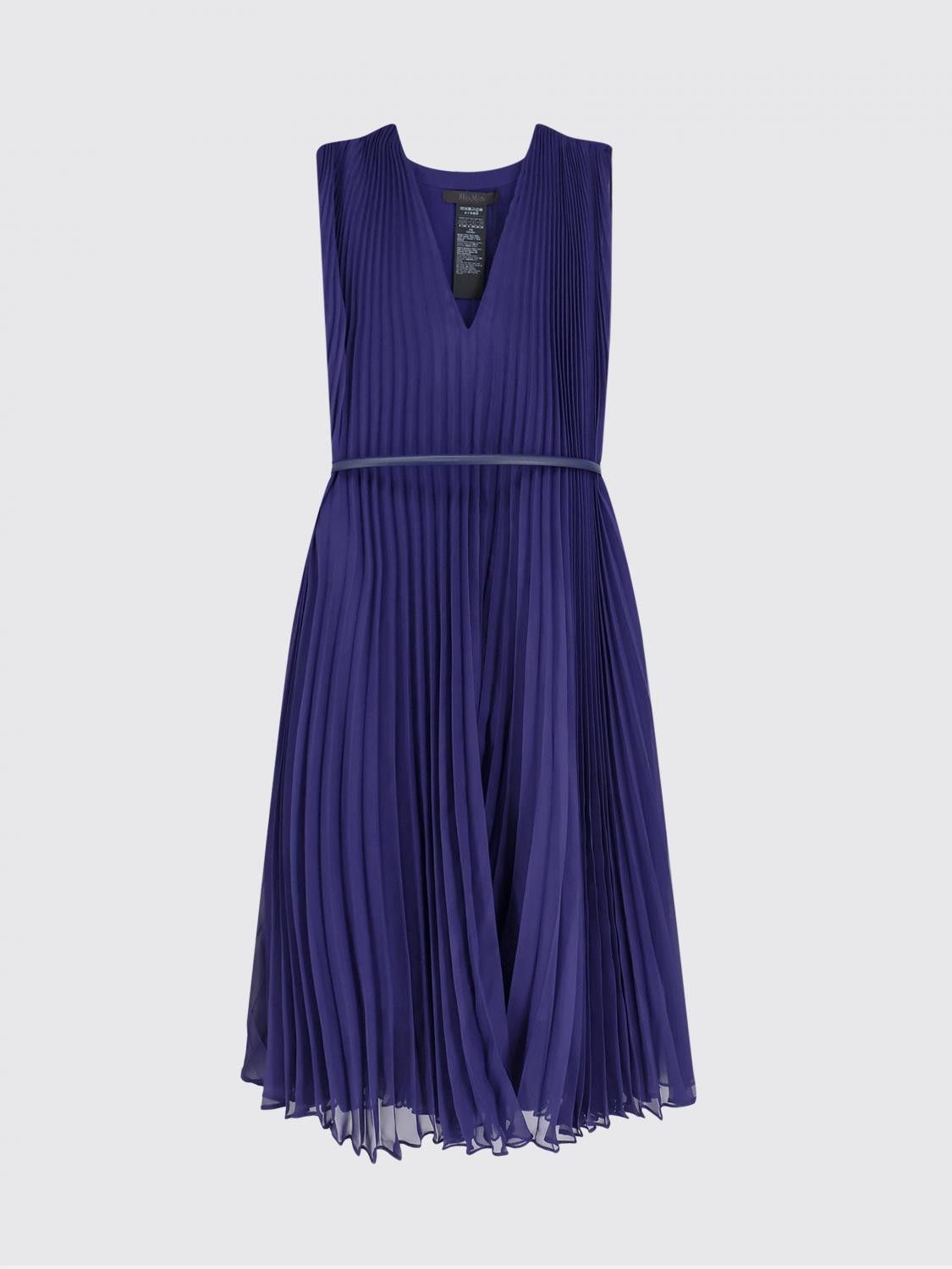 Max Mara Max Mara Dress Woman Blue Size L / US 10 / IT 46 - 2 Thumbnail