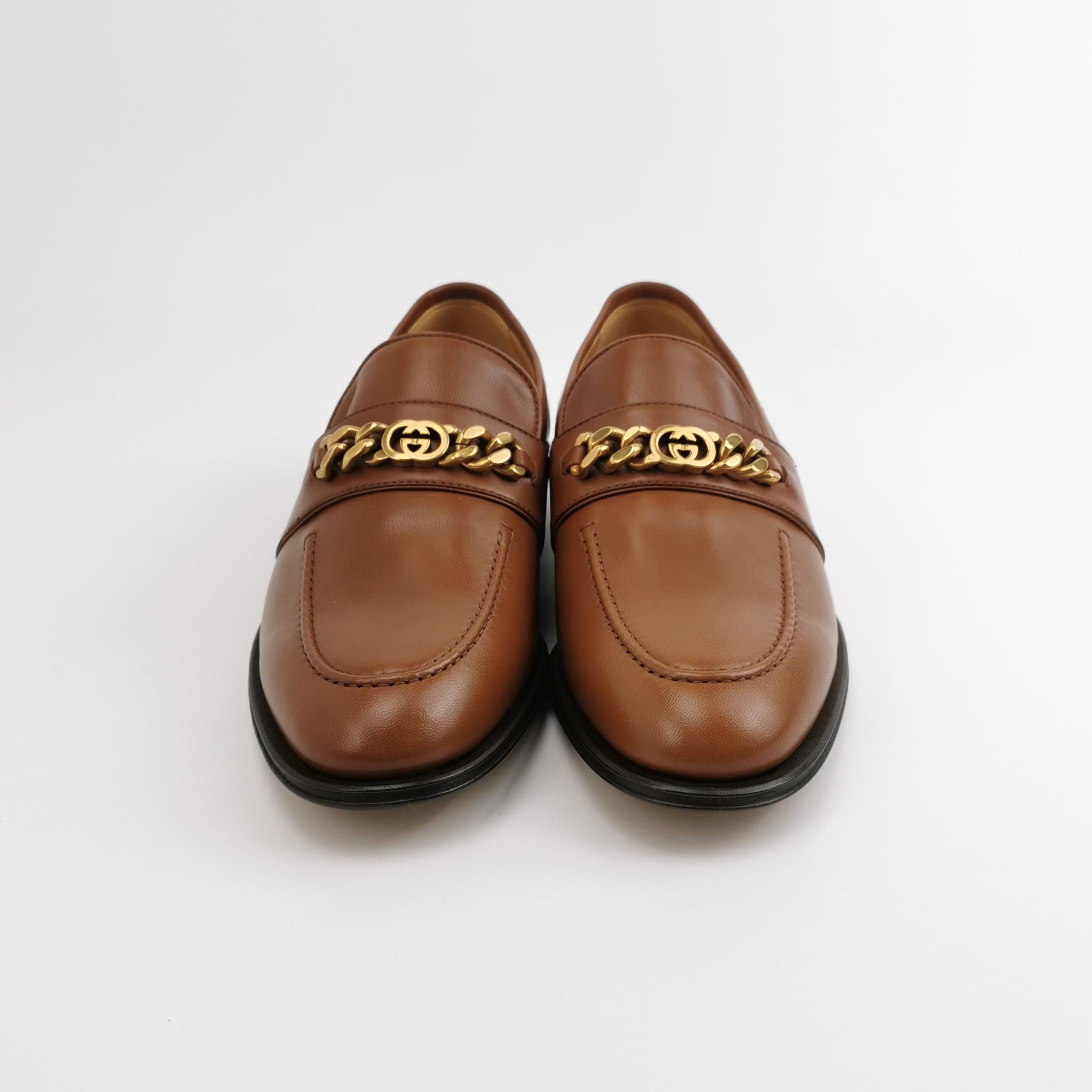 Gucci Gucci Interlocking G Chain Leather Loafers EU 40 Size US 7 / EU 40 - 4 Thumbnail