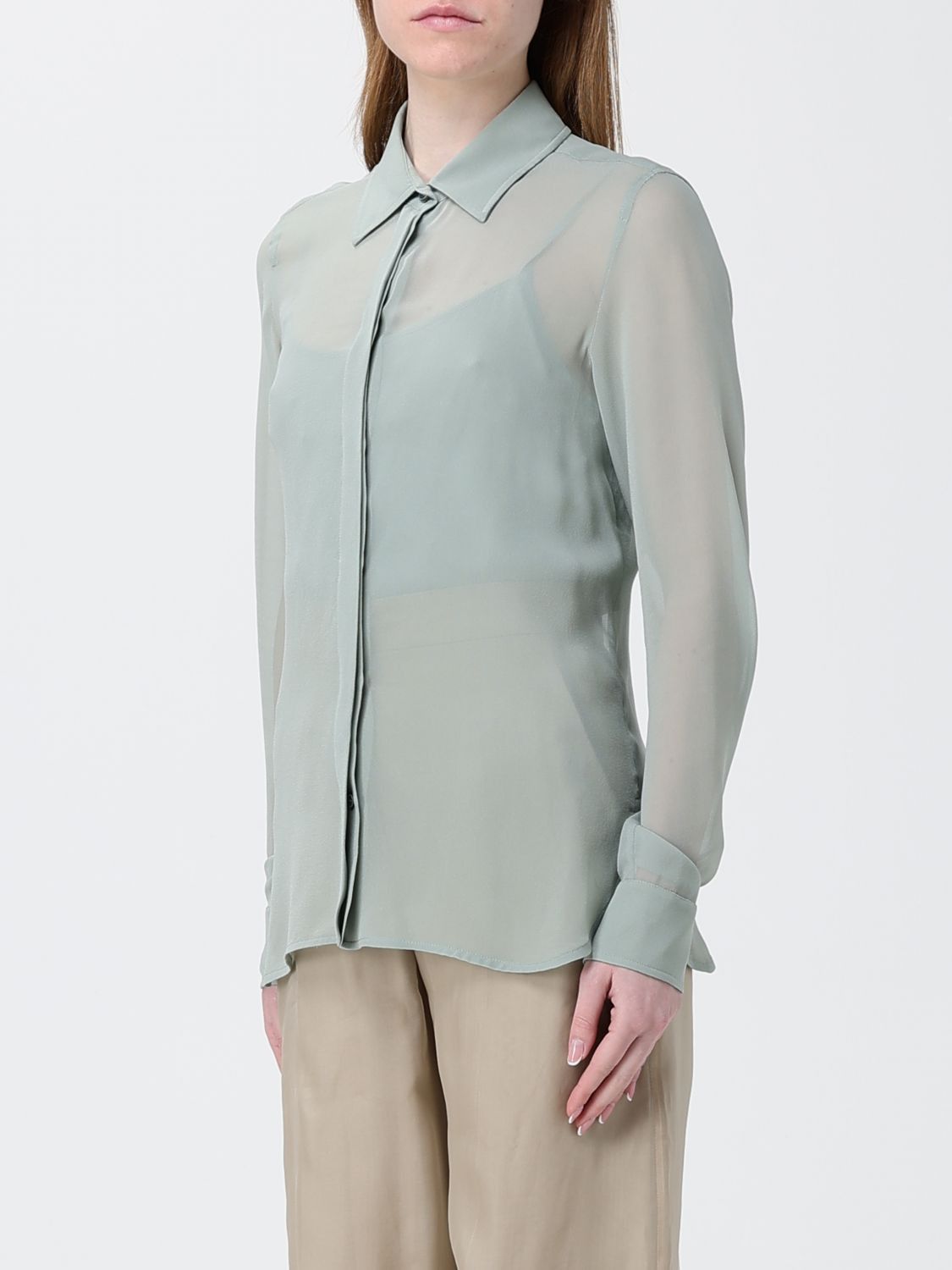 Max Mara Max Mara Shirt Woman Green Size M / US 6-8 / IT 42-44 - 4 Thumbnail
