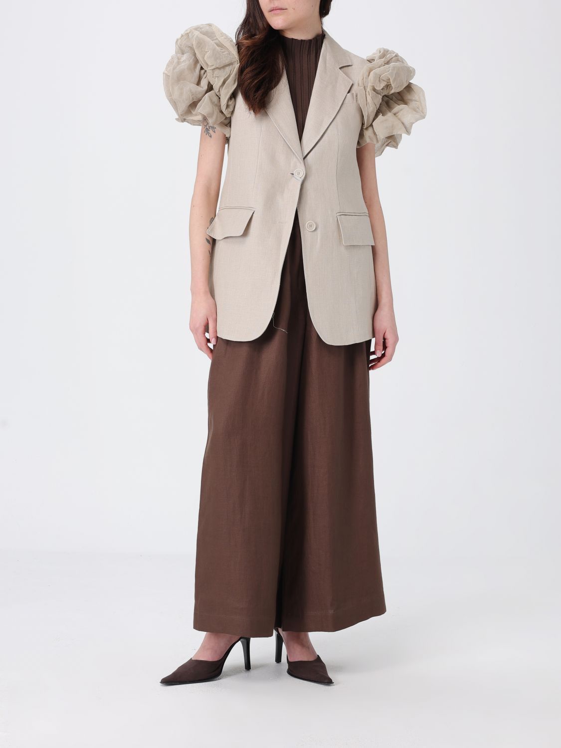 Max Mara Max Mara Jacket Woman Beige Size M / US 6-8 / IT 42-44 - 2 Thumbnail