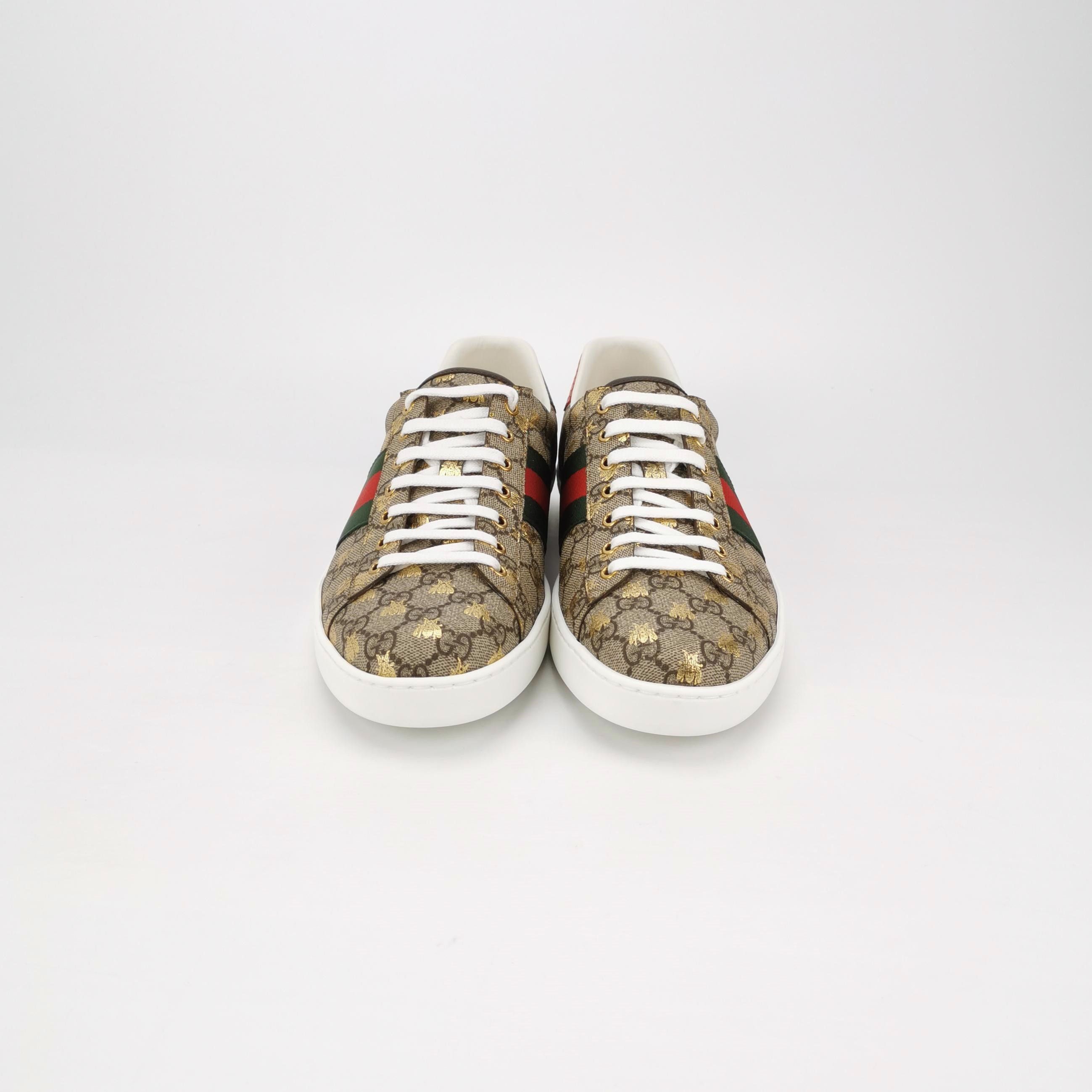 Gucci Gucci Bee GG Supreme Ace Sneakers 46.5 Size US 13 / EU 46 - 4 Thumbnail