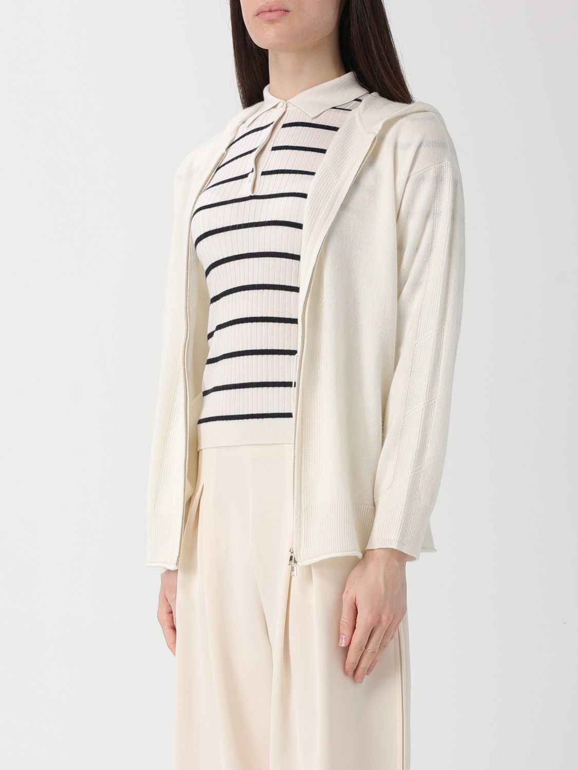Max Mara Max Mara Sweater Woman White Size L / US 10 / IT 46 - 4 Thumbnail